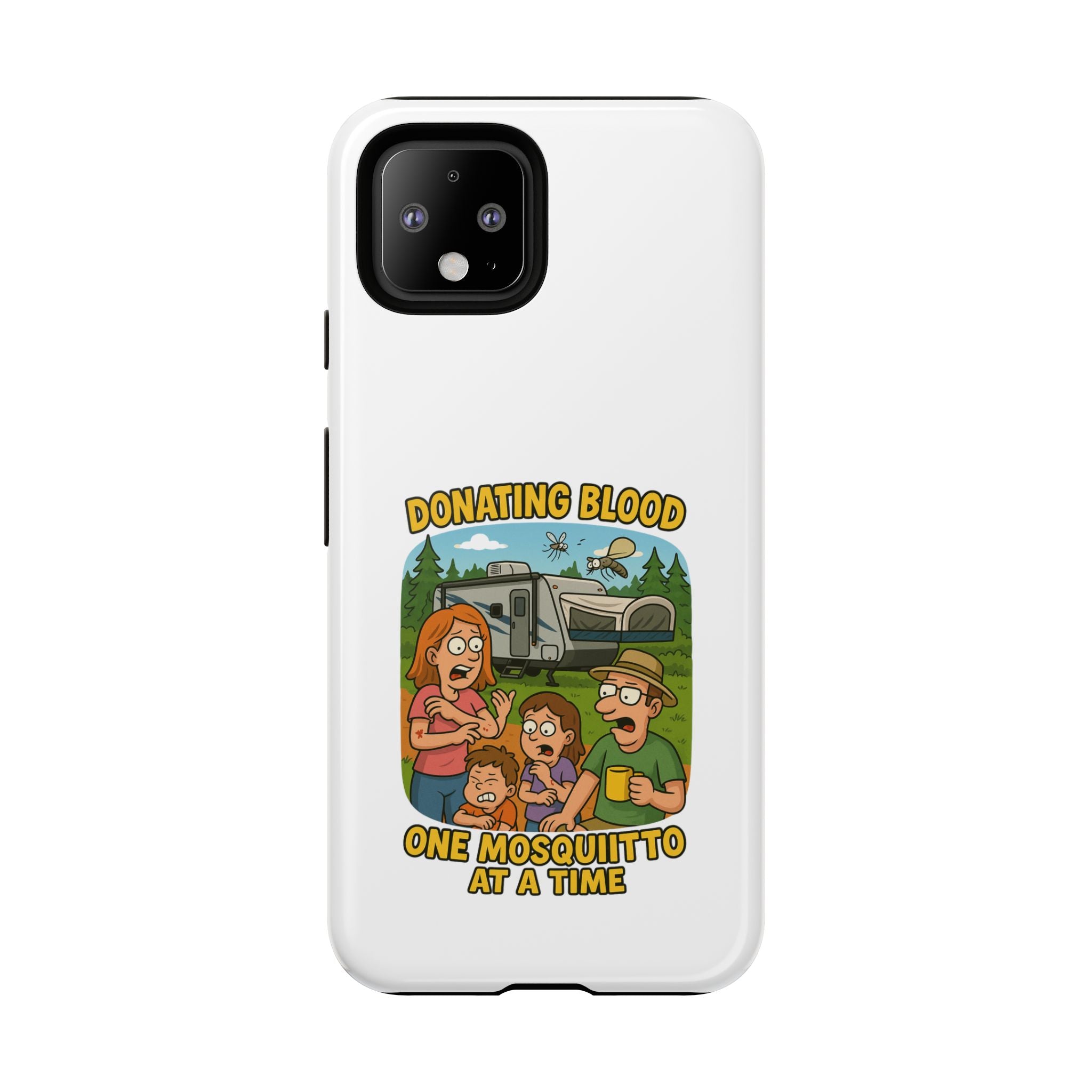 Humorous Phone Case - Donating Blood Mosquito Design, Funny Gift for Nurses, Outdoor Lovers, Eco-Friendly Gift, Summer Fun