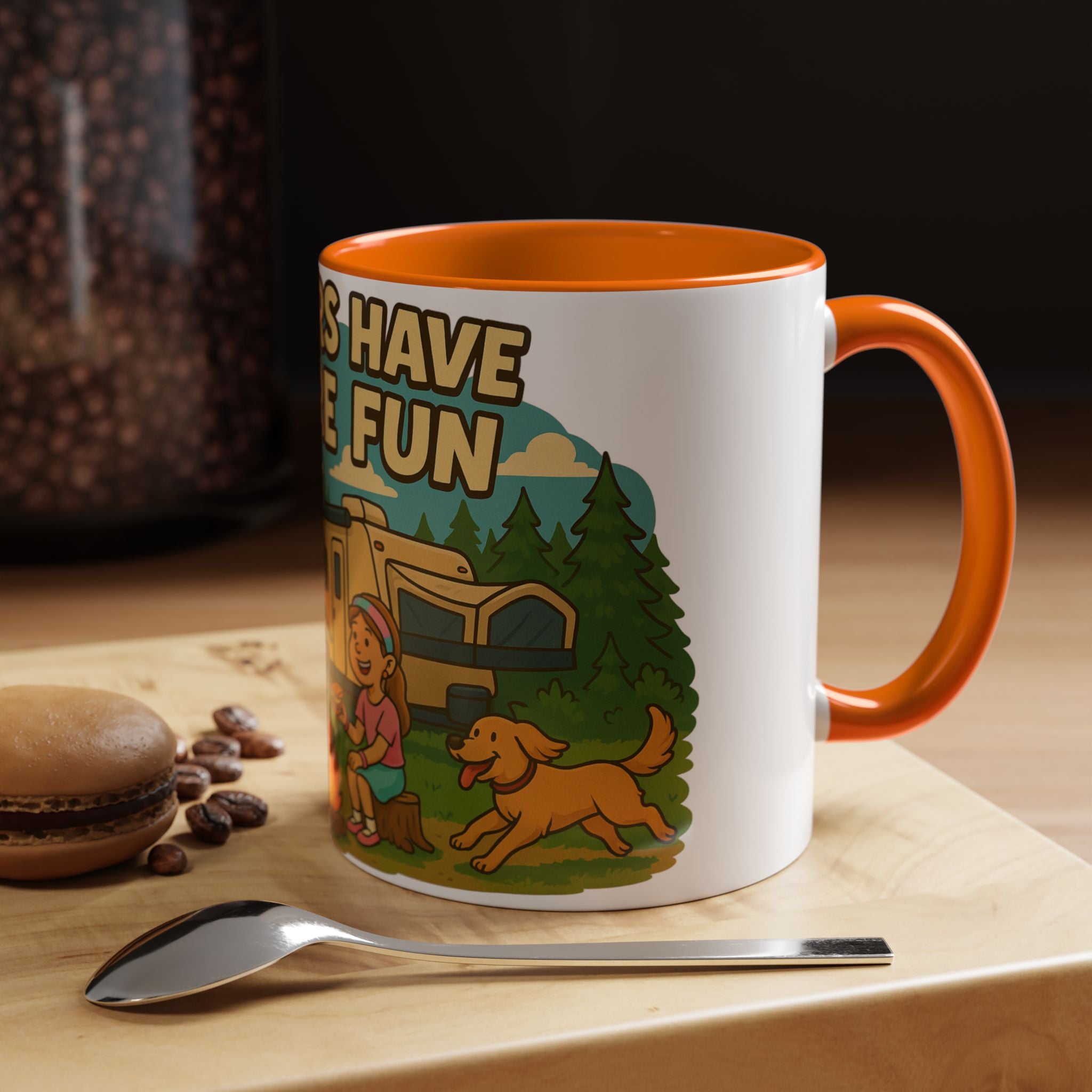 Campfire Adventure Mug - 'Campers Have S'more Fun', Outdoor Coffee Cup for Camping Lovers, Gifts for Nature Enthusiasts, S'mores Jokes