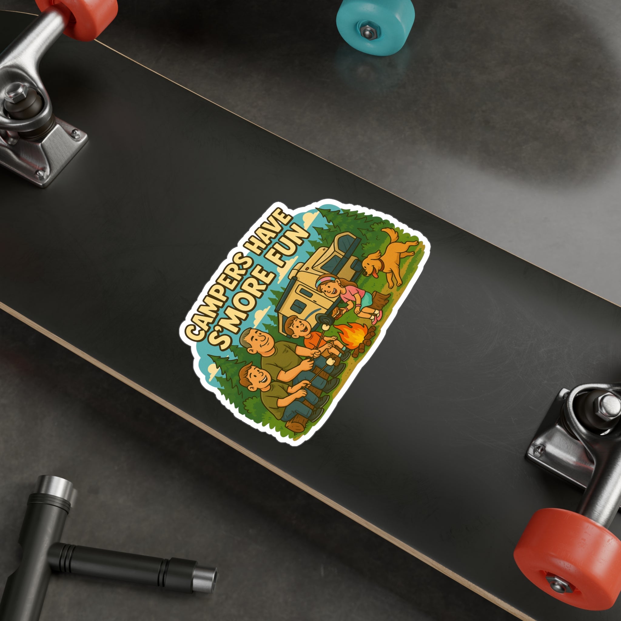 Campfire Family Fun Vinyl Decals | Camping Decor for Adventurers, Stickers for Water Bottles, Laptops, RVs and More