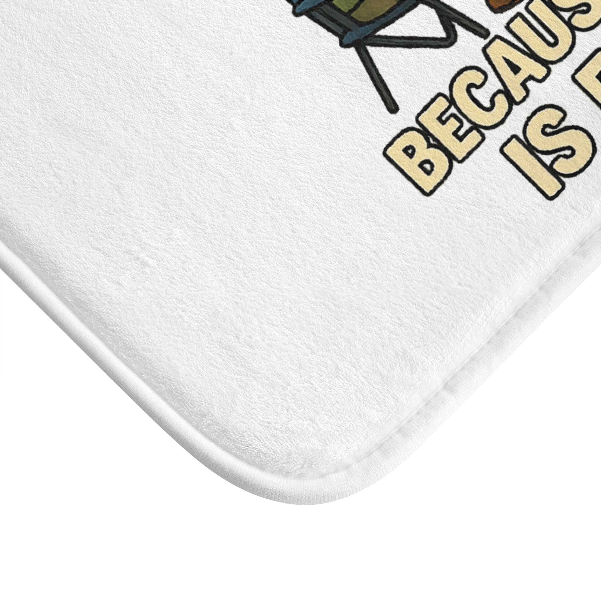 Funny Camping Bath Mat - "I Camp Because Punching People is Frowned Upon"