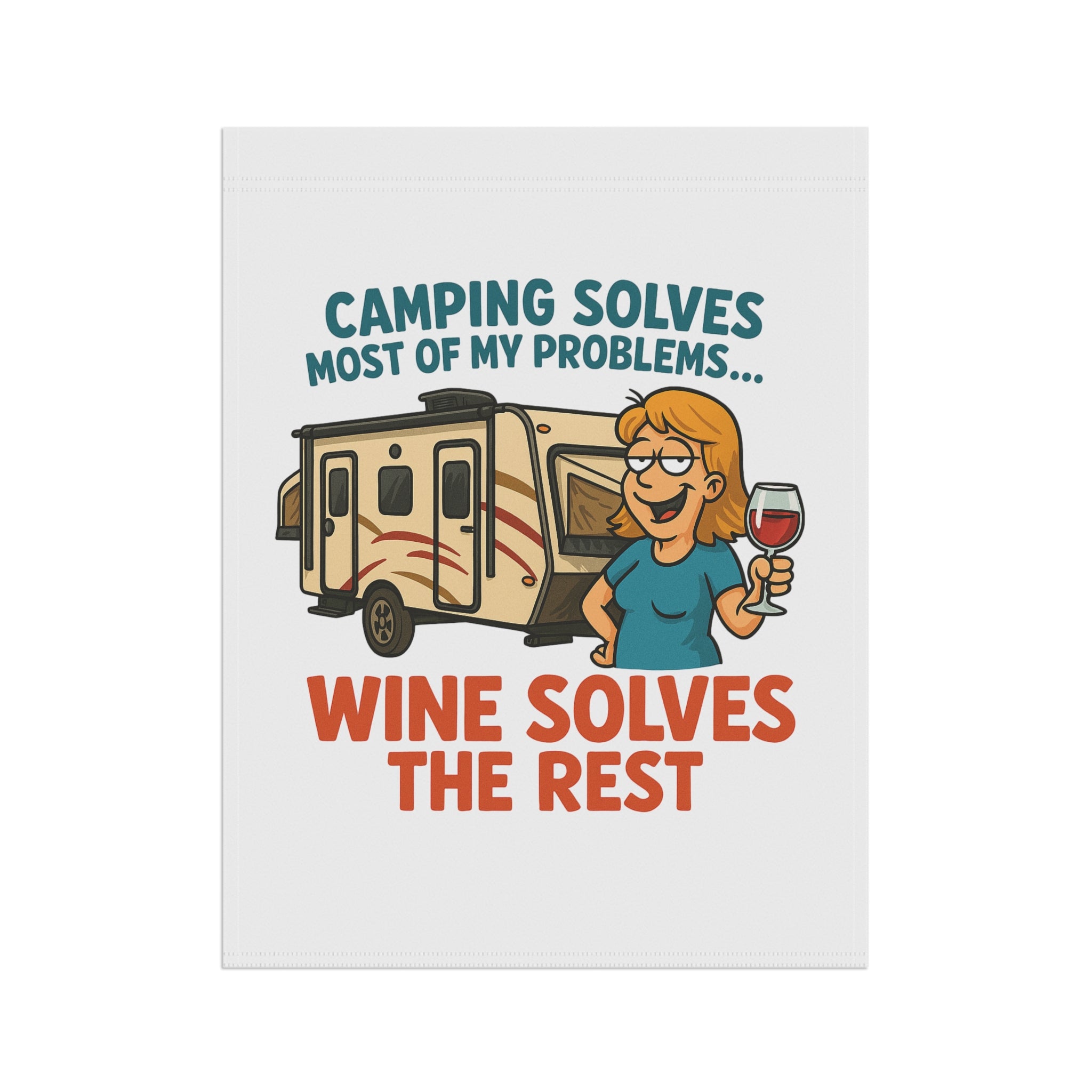 Camping & Wine Garden Banner, Outdoor Decor, Home & Garden Sign, RV Lover Gift, Camping Decor, Funny Garden Flag
