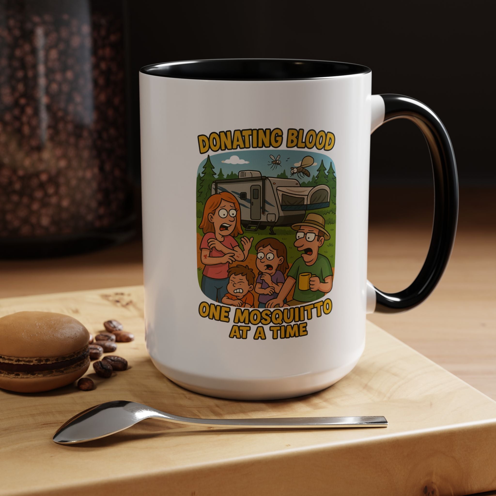 Donating Blood Coffee Mug with Fun Cartoon Design, Unique Gift for Nurses, Healthcare Workers, Humorous Office Mug, Blood Donation Awareness