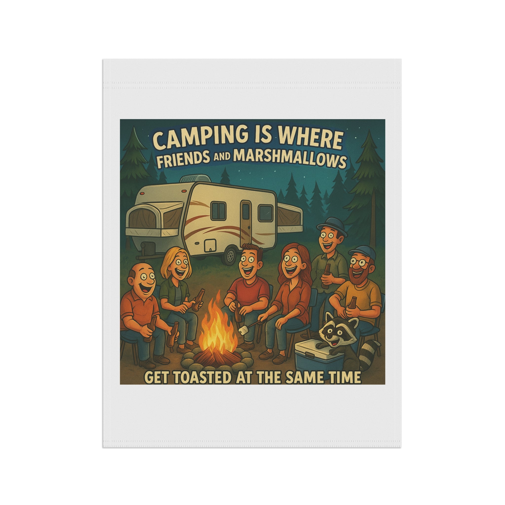 Camping Vibes Garden Banner, Outdoor Decor, RV Camping Flag, Boho Garden Flag, Fun Camper Decor
