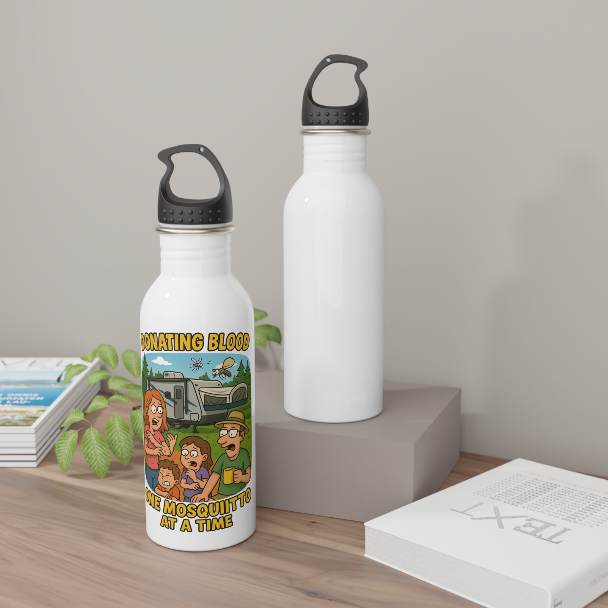 Funny Donating Blood Water Bottle, Humorous Camping Gear, Quirky Gifts for Friends, Eco-Friendly Hydration, Great for Outdoors