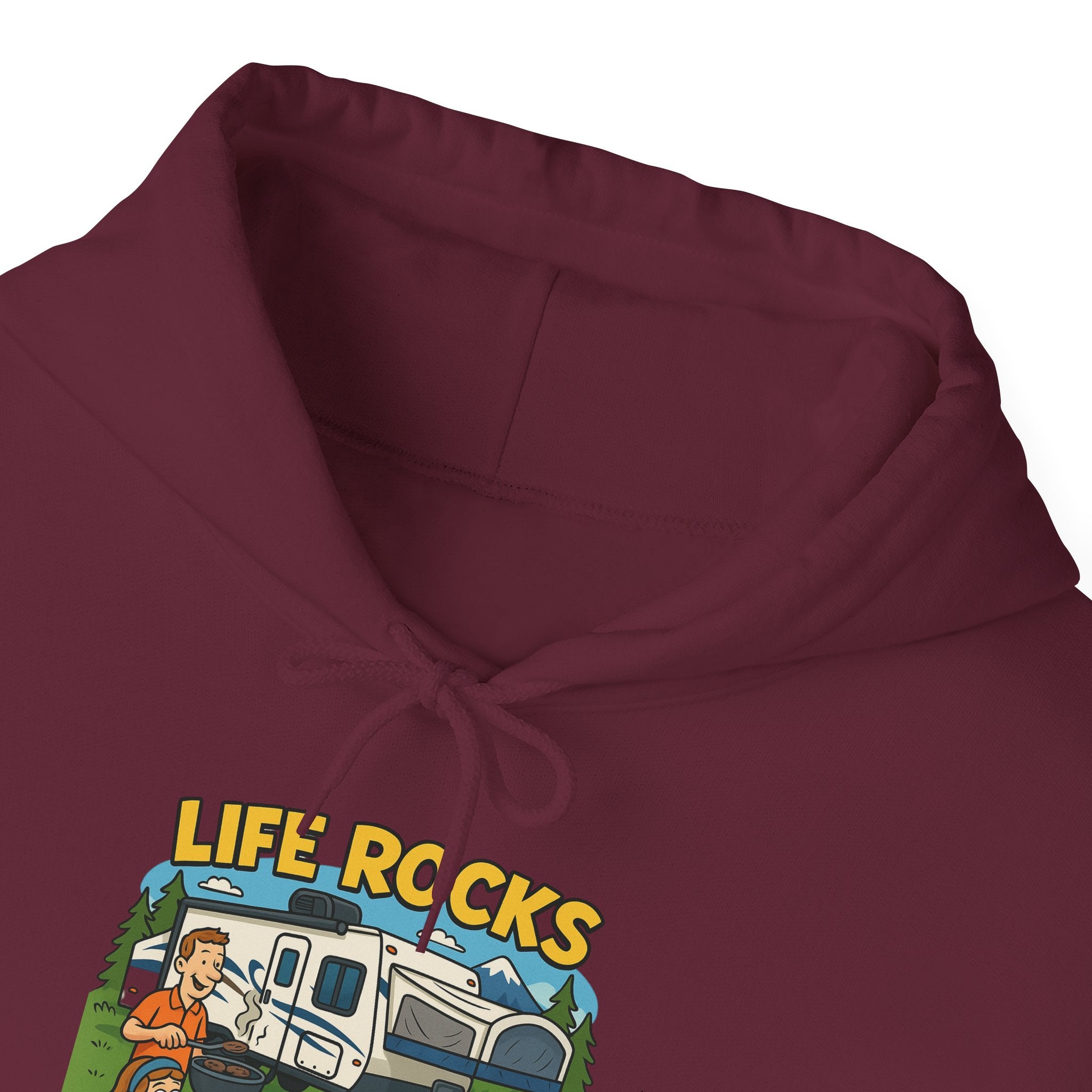 Campfire Adventure Hoodie with Retro Design, Cozy Gift for Outdoor Lovers, Perfect for Camping, Road Trips, and Casual Wear