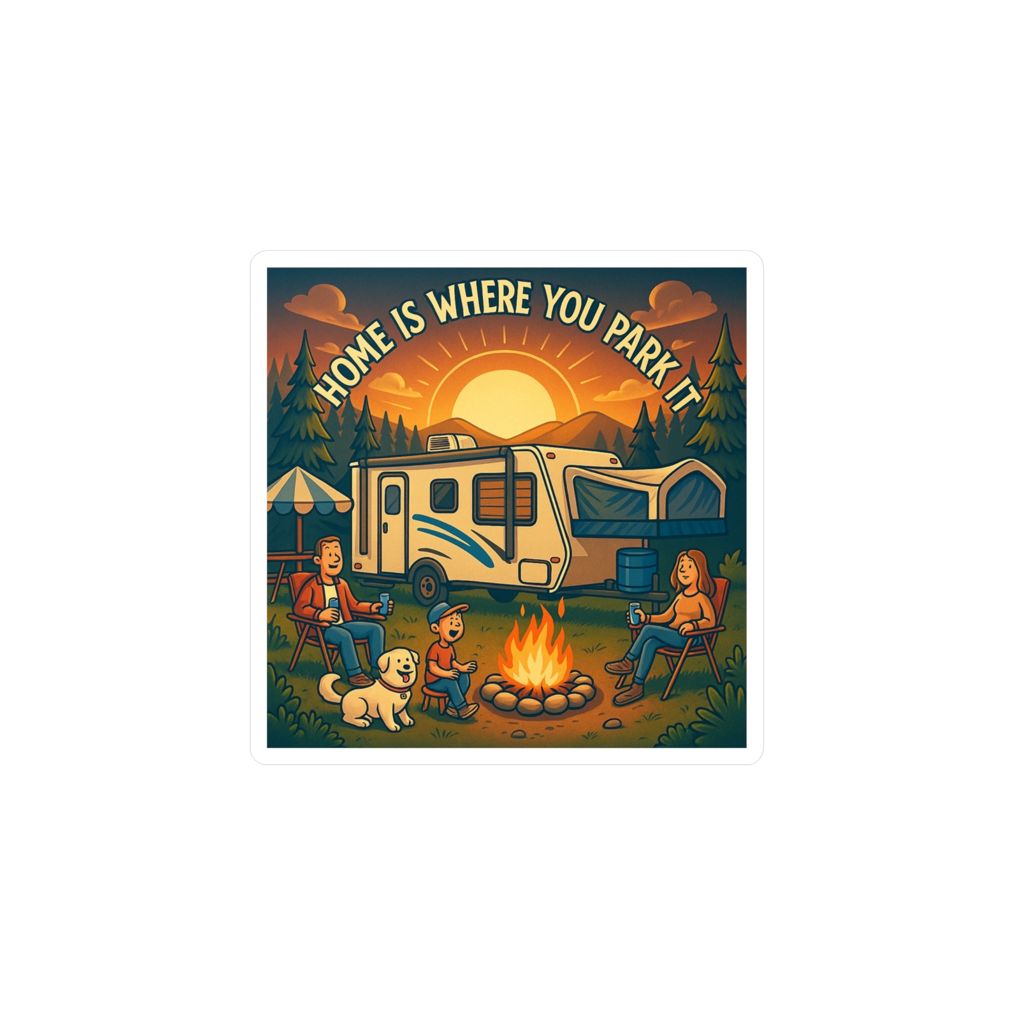 Home Is Where You Park It Vinyl Decals for RV Lovers, Outdoor Decor, Camping Stickers, Home Decor, Travel Memes