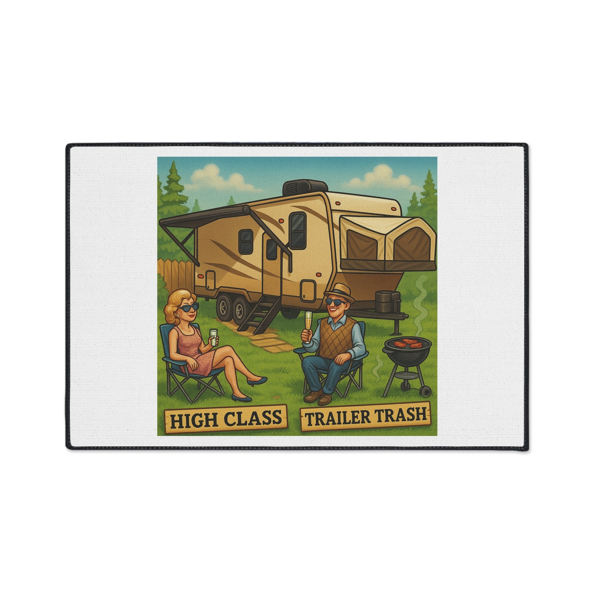 Funny High Class Trailer Trash Floor Mat