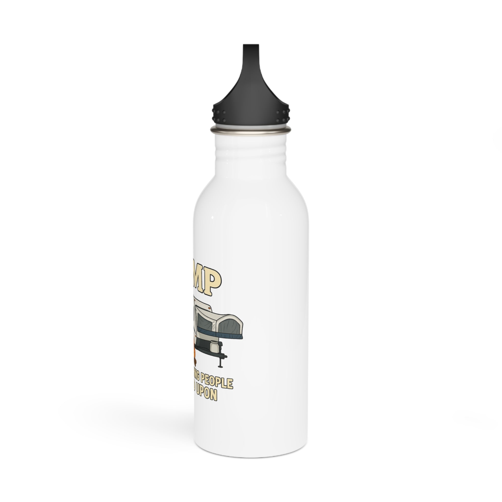Funny Camping Water Bottle - "I Camp Because Punching People is Frowned Upon"