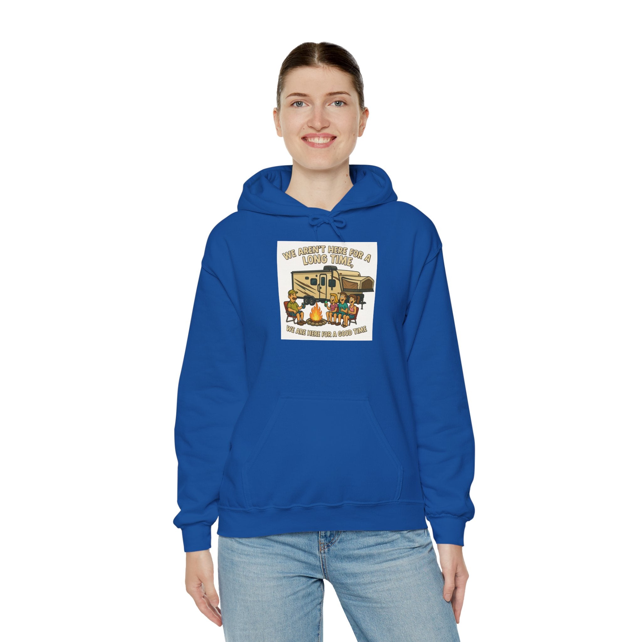 Adventure Awaits Graphic Hoodie - We aren't here for a long time, we are here for a good time