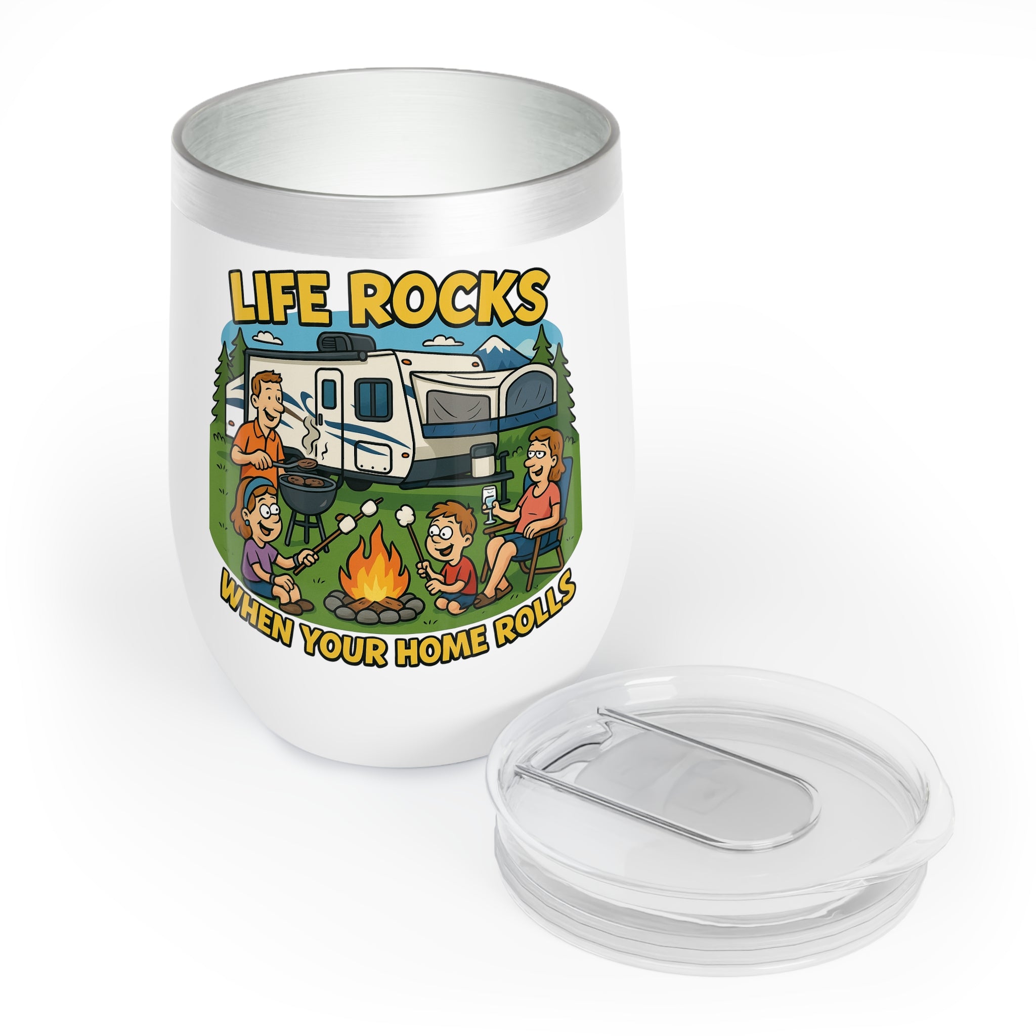 Chill Wine Tumbler - Life rocks when your home rolls