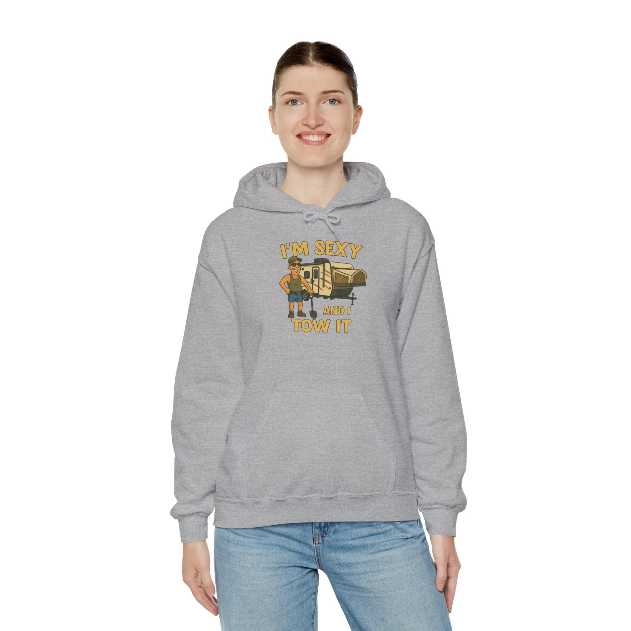 Funny Tow Truck Hoodie, Unisex Heavy Blend Sweatshirt, Gifts for Towing Enthusiasts, Quirky Casual Wear, Humor Apparel, Birthday Gift