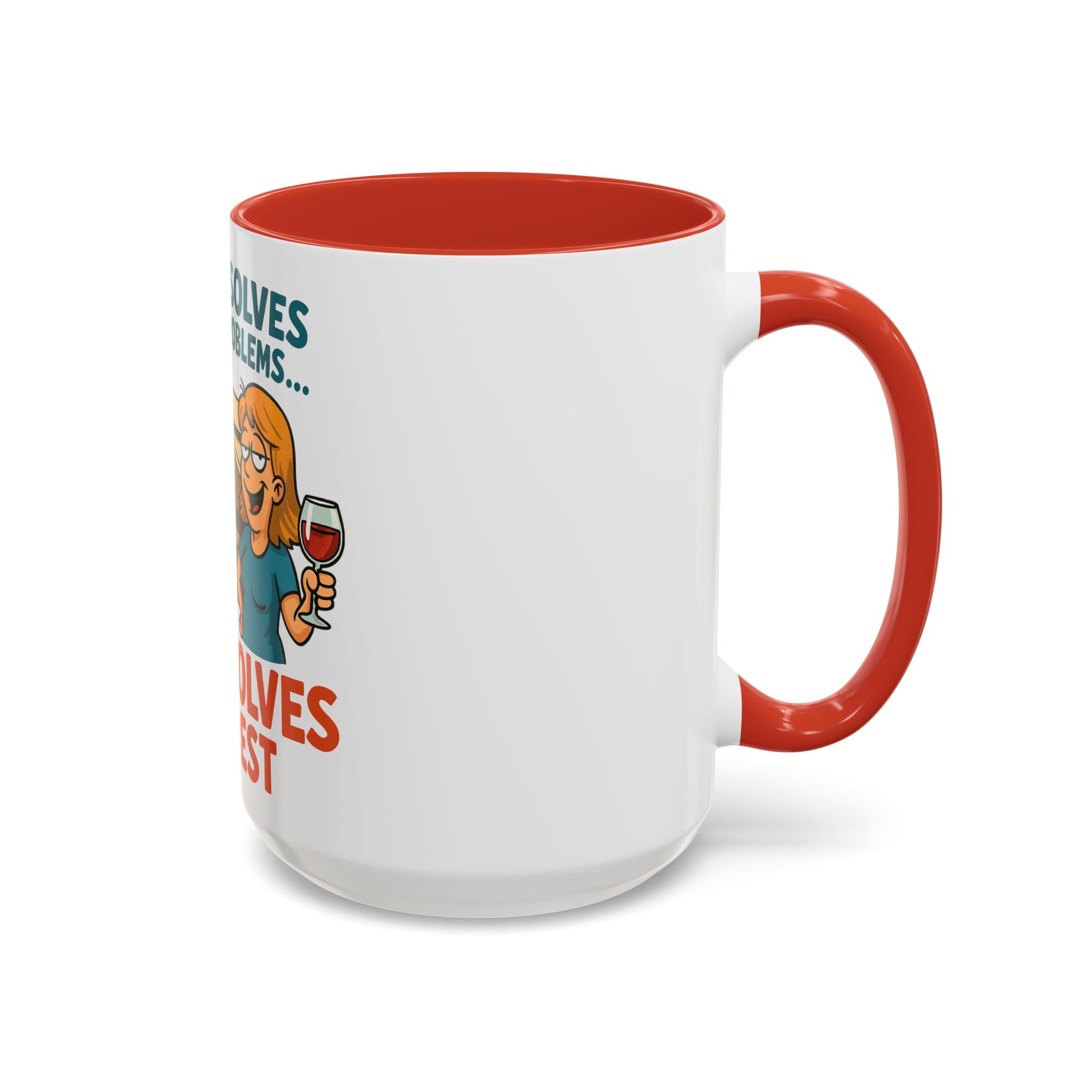 Camping Coffee Mug - Wine Solves the Rest - Fun Camper Mug for Nature Lovers, Gift for Adventurers, Travel Mug, Coffee Lover's Gift