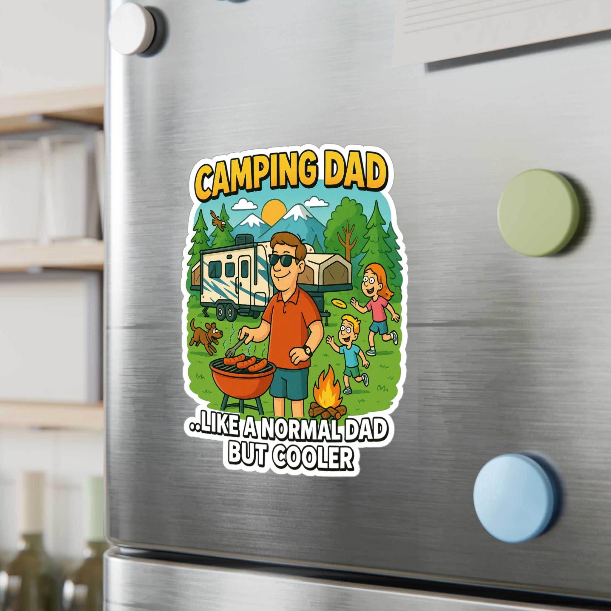 Cool Camping Dad Vinyl Decal - Perfect for Fathers Day and Outdoor Enthusiasts