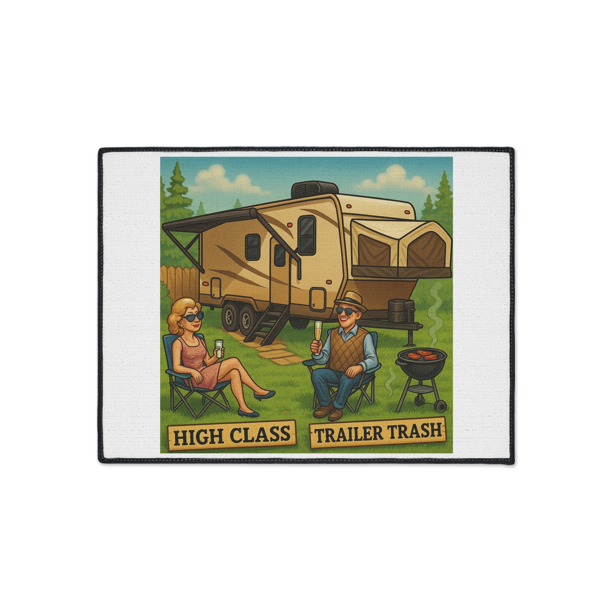 Funny High Class Trailer Trash Floor Mat