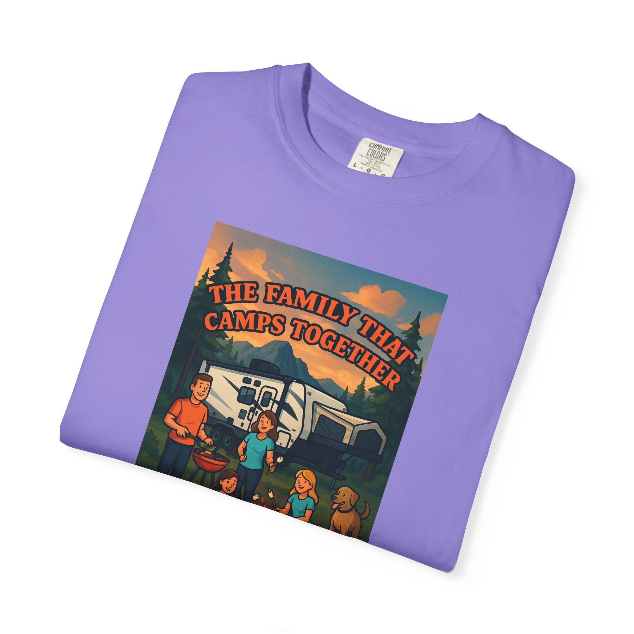 Family Camping T-shirt, Casual Outdoor Tee, Perfect for Family Gatherings, Summer Camp, Gift for Outdoor Lovers, Relaxed Fit Tee