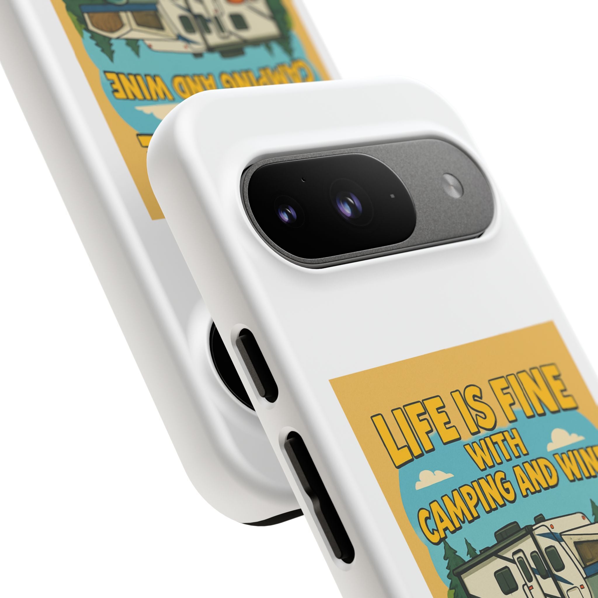 Camping & Wine Phone Case, Outdoor Adventure Accessory, Fun Gift for Campers, Summer Travel Essential, RV Lover Present