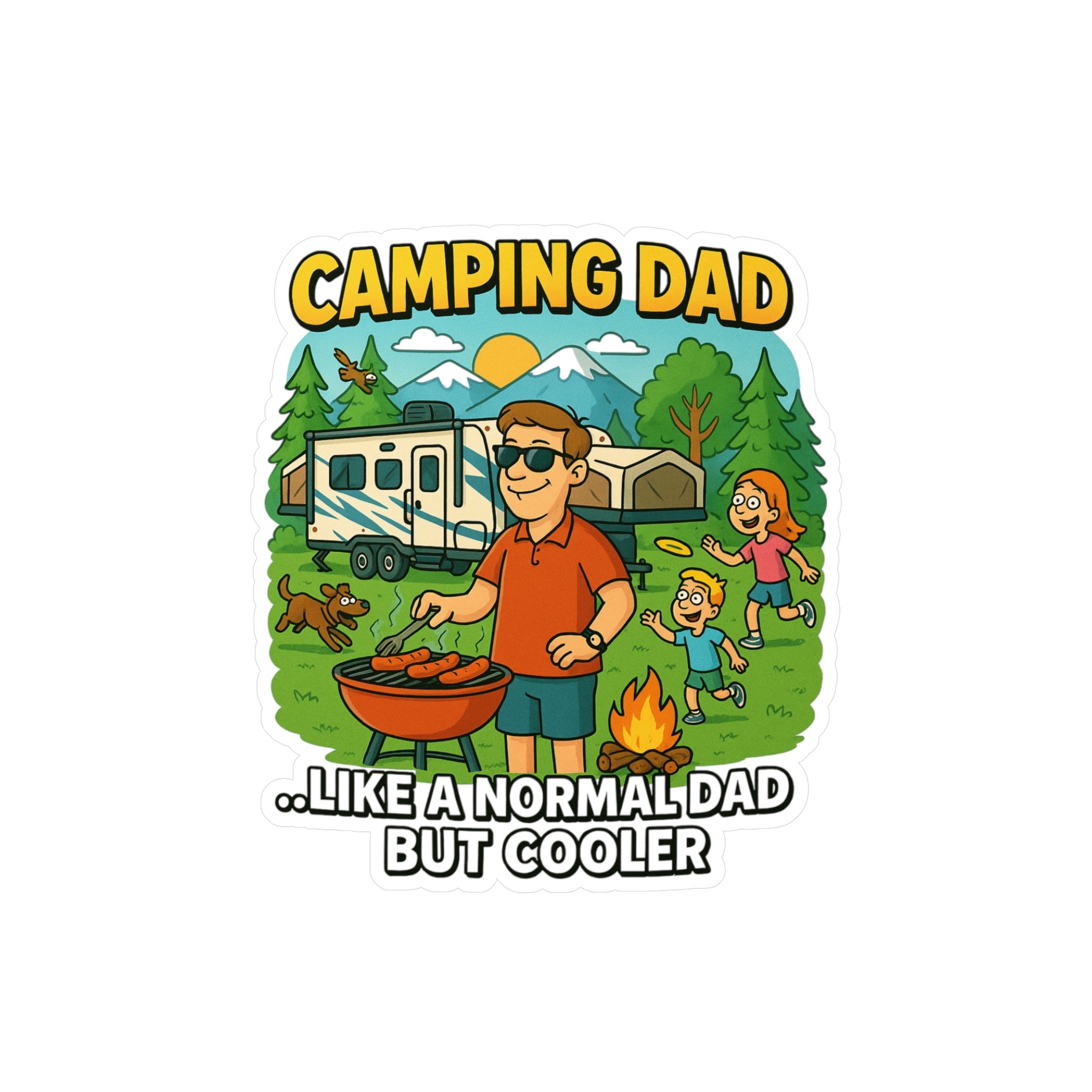 Cool Camping Dad Vinyl Decal - Perfect for Fathers Day and Outdoor Enthusiasts