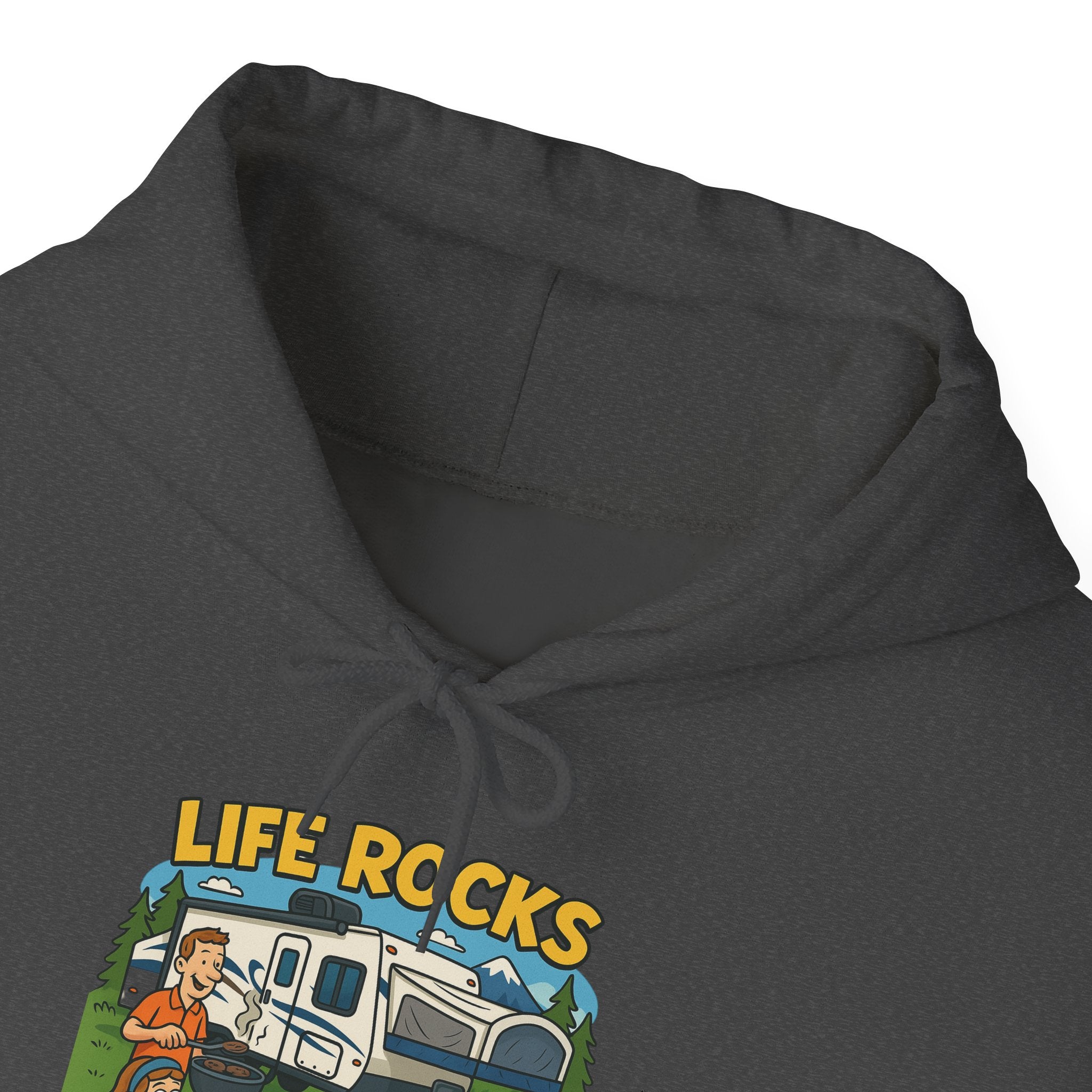 Campfire Adventure Hoodie with Retro Design, Cozy Gift for Outdoor Lovers, Perfect for Camping, Road Trips, and Casual Wear