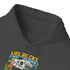 Campfire Adventure Hoodie with Retro Design, Cozy Gift for Outdoor Lovers, Perfect for Camping, Road Trips, and Casual Wear