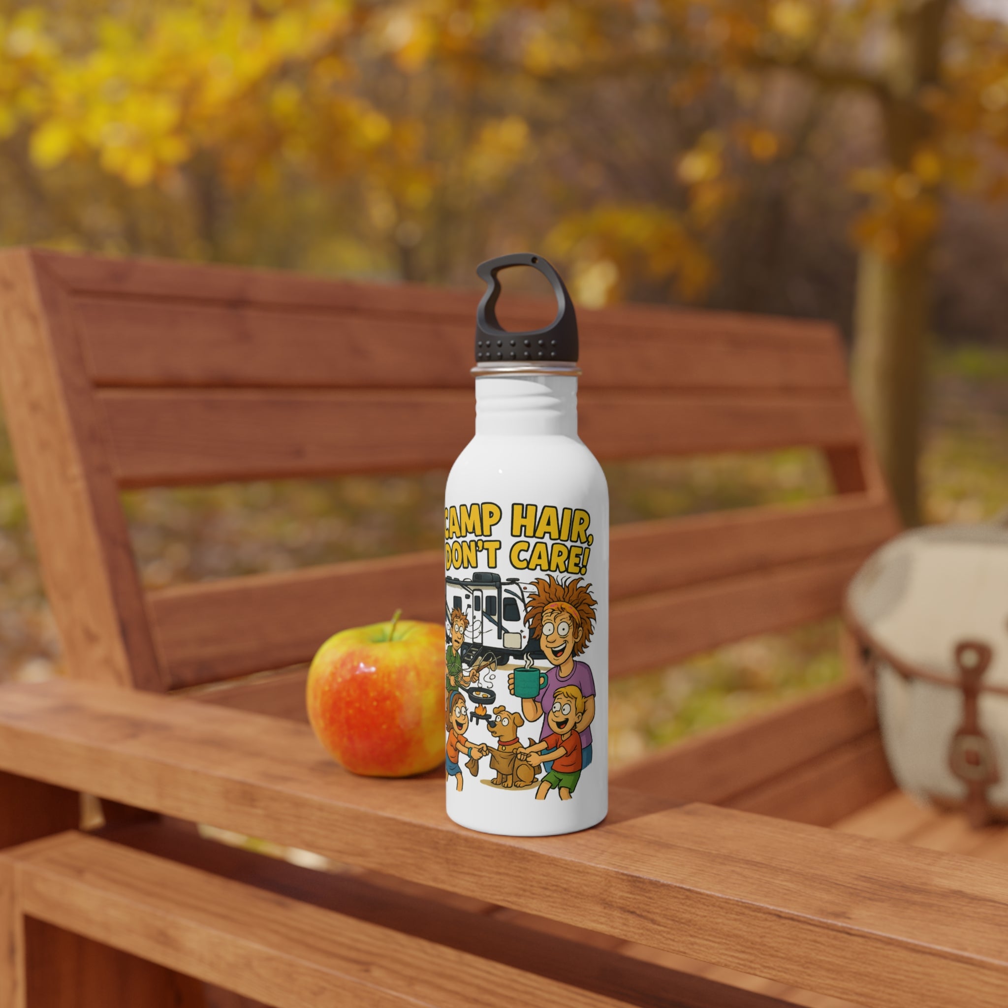 Camp Hair Don't Care Water Bottle, Stainless Steel, Outdoor Gear, Camping Gifts, Summer Adventure, Eco-Friendly Hydration