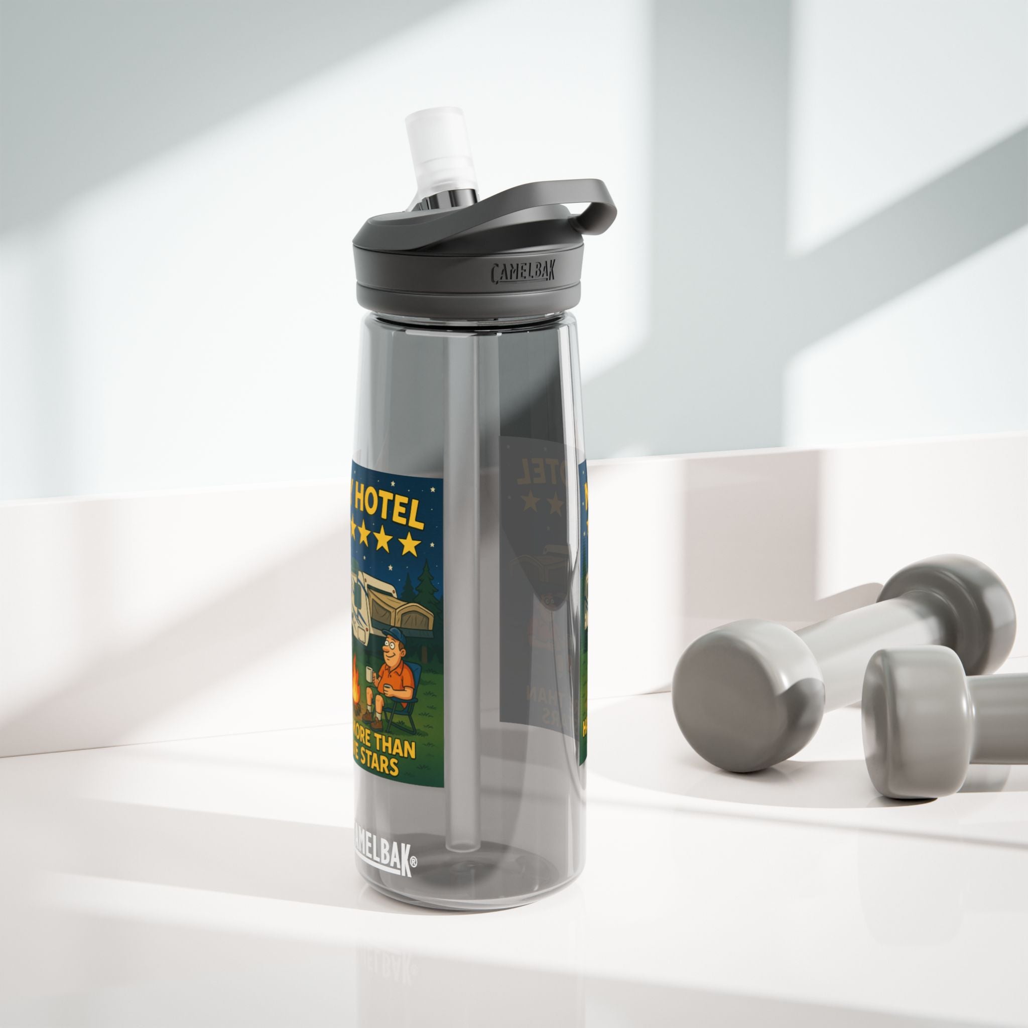 Camping Water Bottle with Inspirational Camping Quote, 20oz|25oz Camp Flask, Outdoor Gear, Travel Mug, Hiking Bottle, Adventure Gift