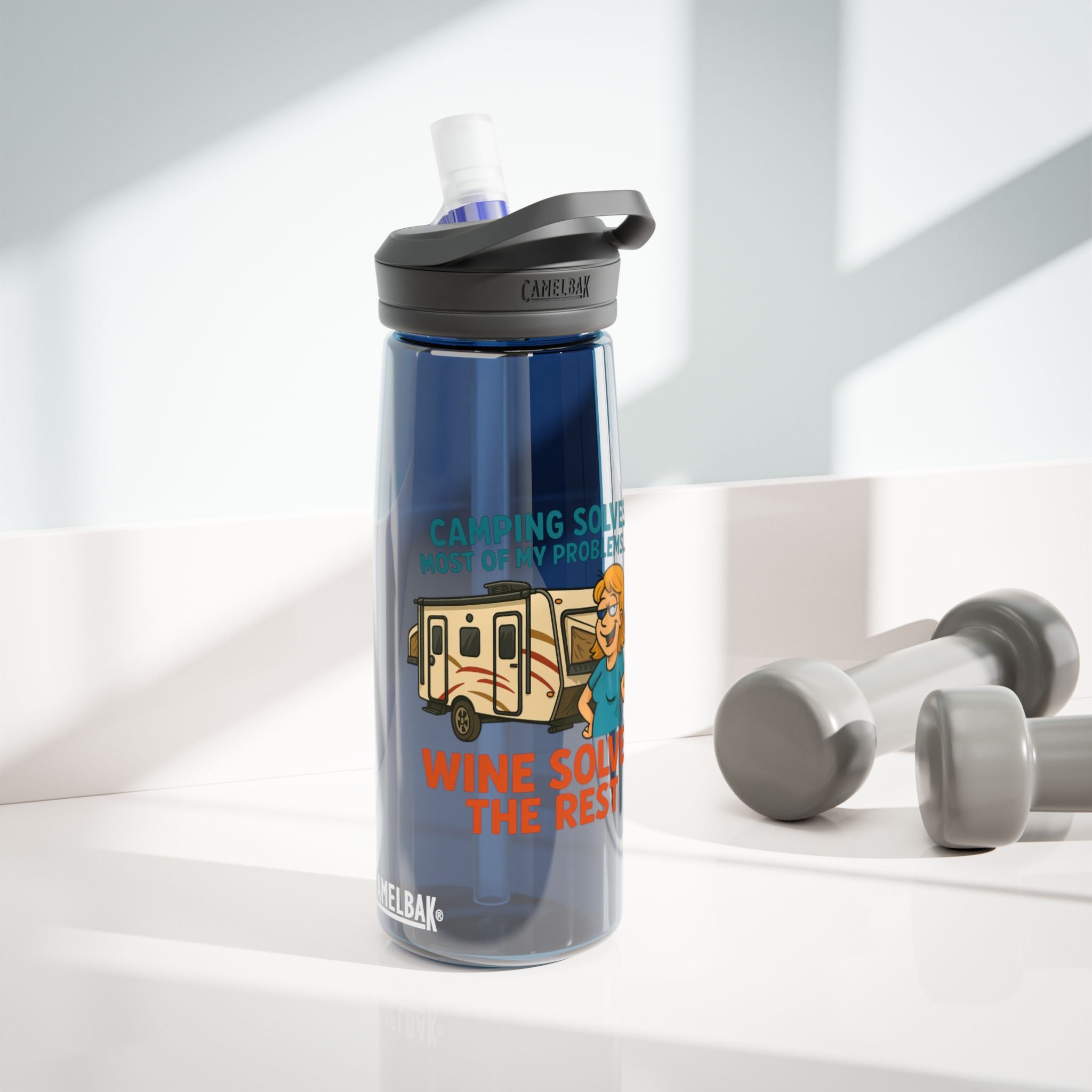 Camping Water Bottle with Fun Quote | Travel Mug, Outdoor Gear, Gift for Campers, Hydration Bottle, Adventure Accessory
