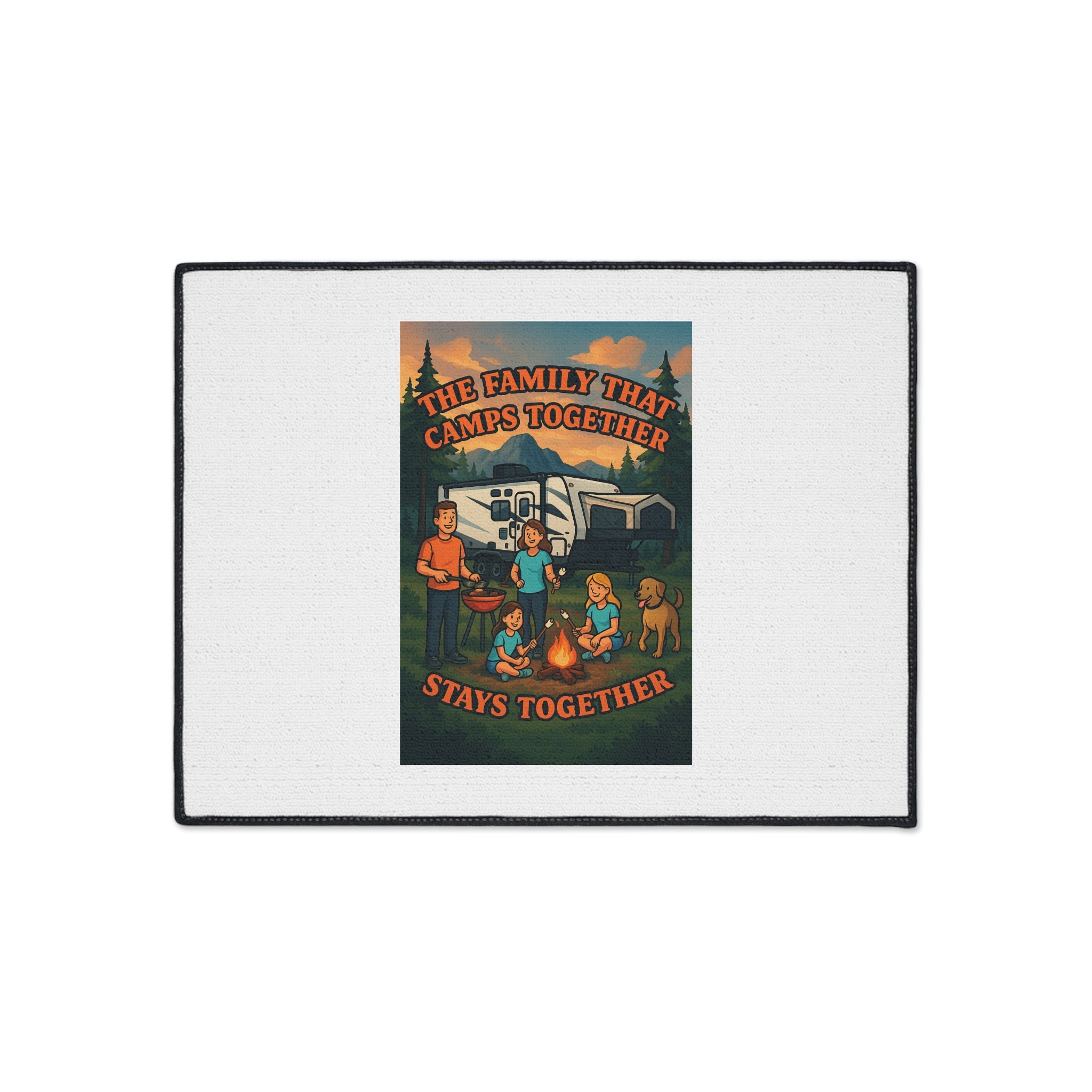 Family Camping Floor Mat - The Family That Camps Together Stays Together, Outdoor Rug, Durable Welcome Mat, RV Accessory, Camp Decor