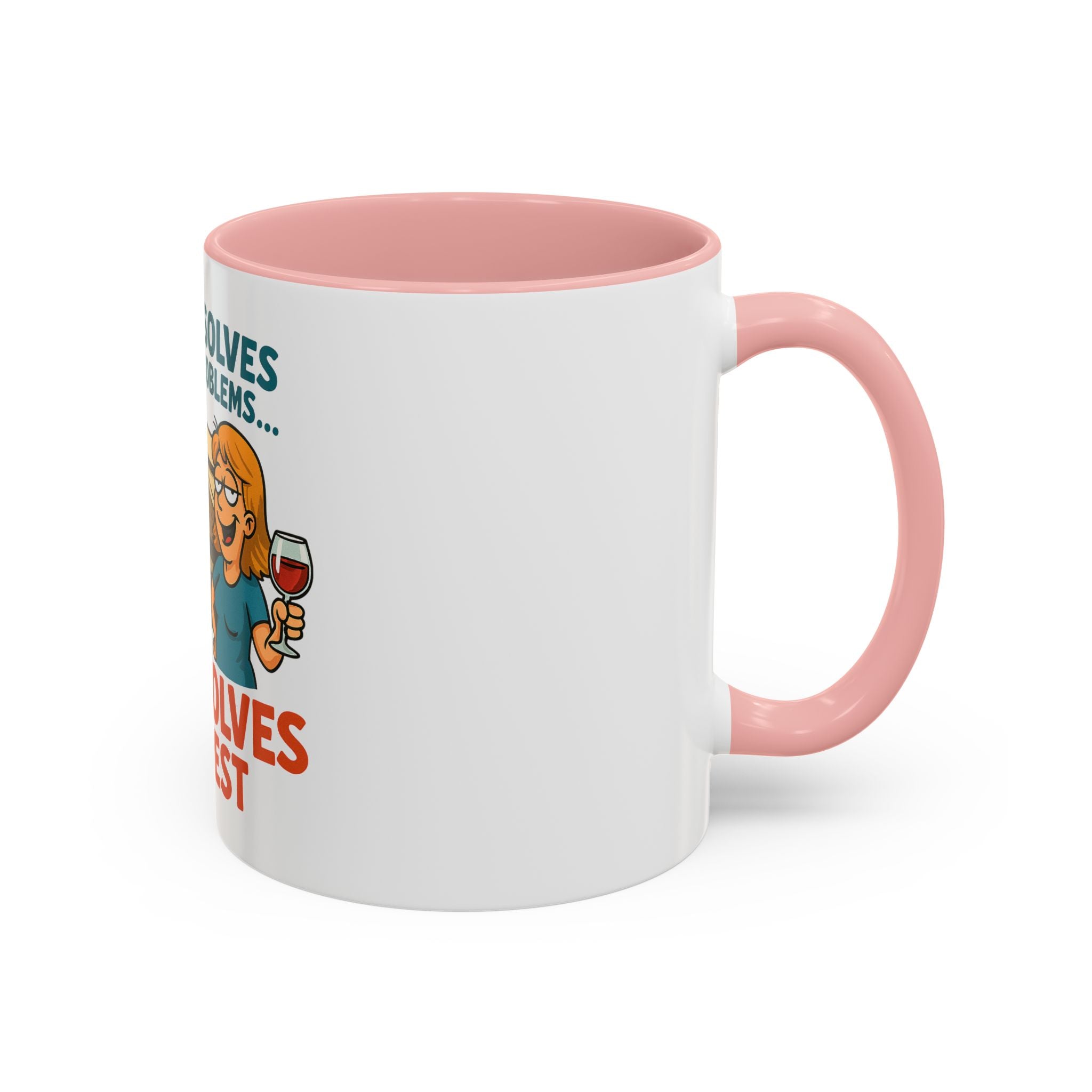 Camping Coffee Mug - Wine Solves the Rest - Fun Camper Mug for Nature Lovers, Gift for Adventurers, Travel Mug, Coffee Lover's Gift