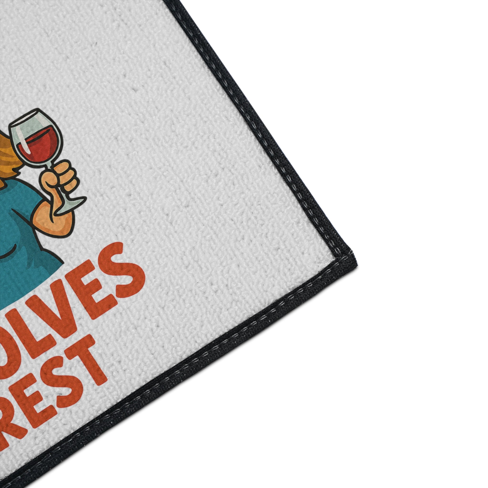 Camping Themed Floor Mat - 'Camping Solves... Wine Solves the Rest', Outdoor Decor, RV Accessories, Gift for Campers, Wine Lovers