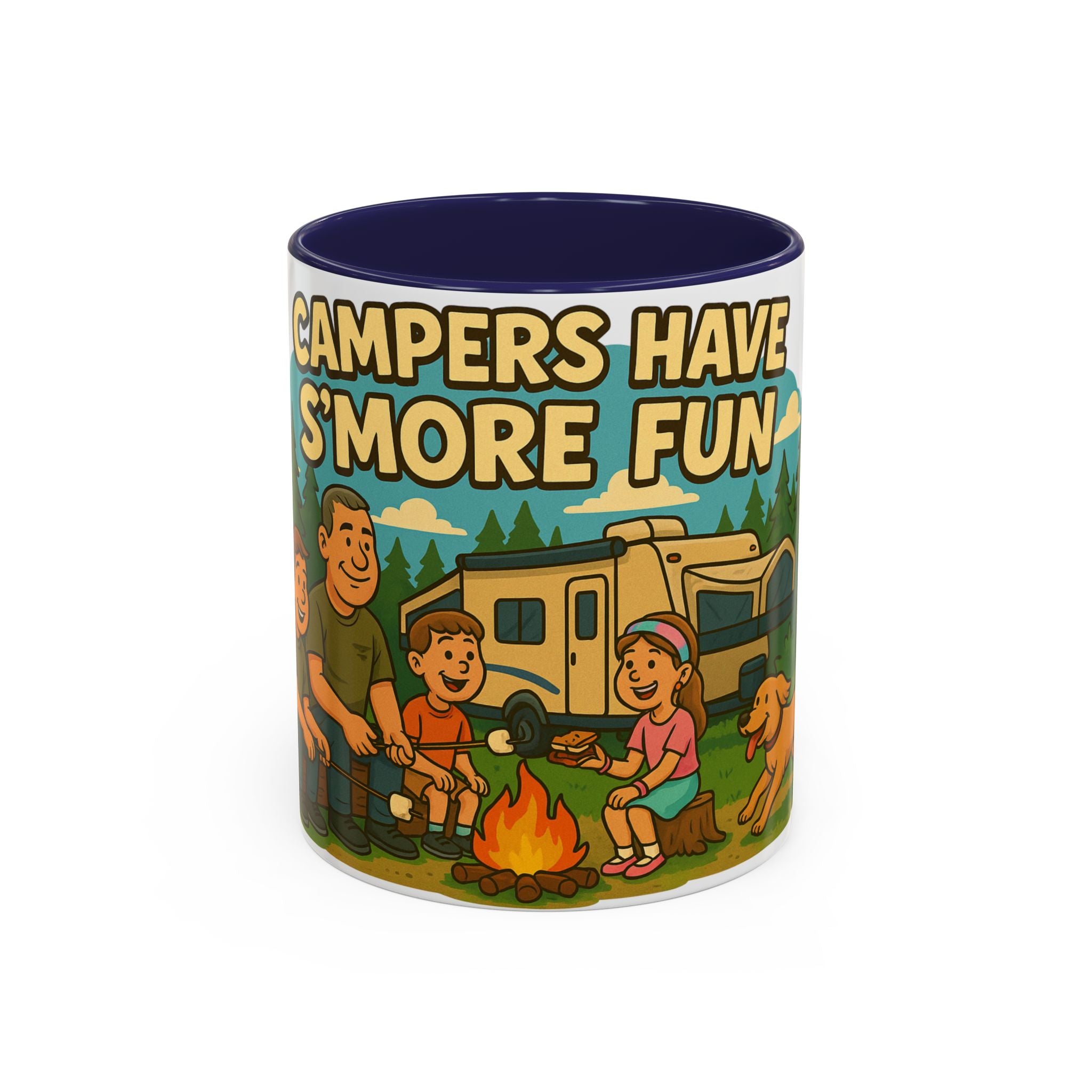 Campfire Adventure Mug - 'Campers Have S'more Fun', Outdoor Coffee Cup for Camping Lovers, Gifts for Nature Enthusiasts, S'mores Jokes