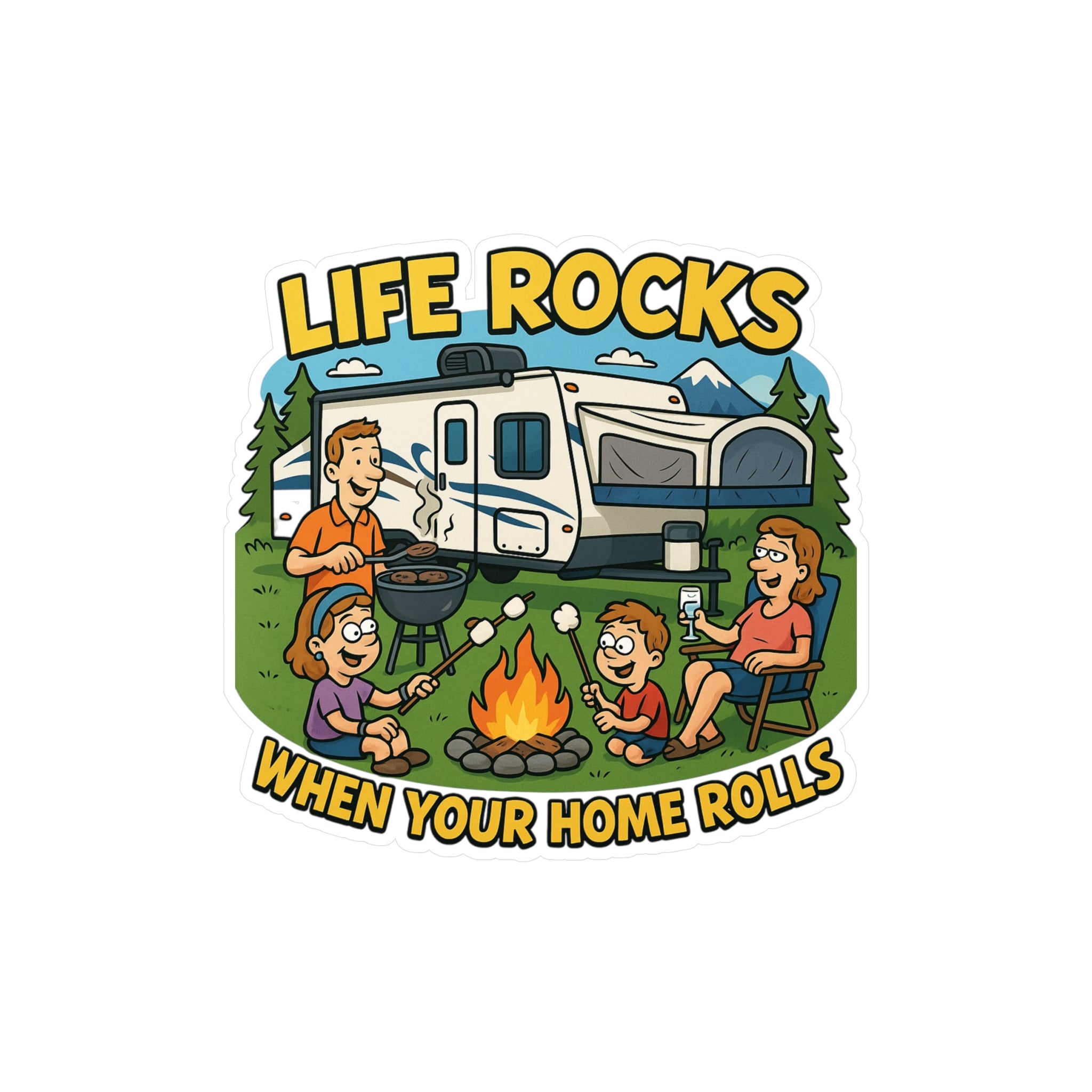 RV Life Vinyl Decals, Camping Stickers for Travelers, Adventure Decor, Outdoor Stickers, Home on Wheels