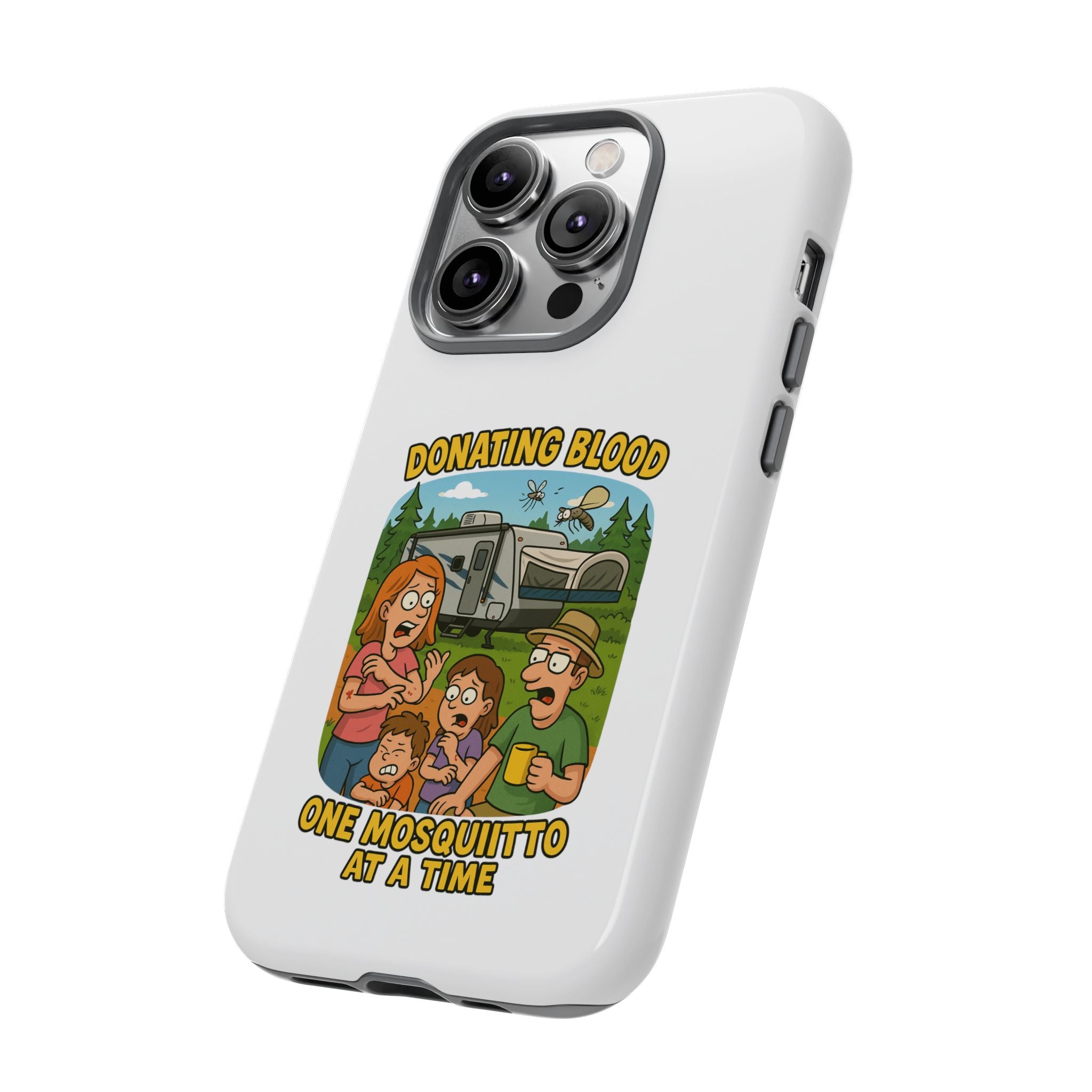 Humorous Phone Case - Donating Blood Mosquito Design, Funny Gift for Nurses, Outdoor Lovers, Eco-Friendly Gift, Summer Fun