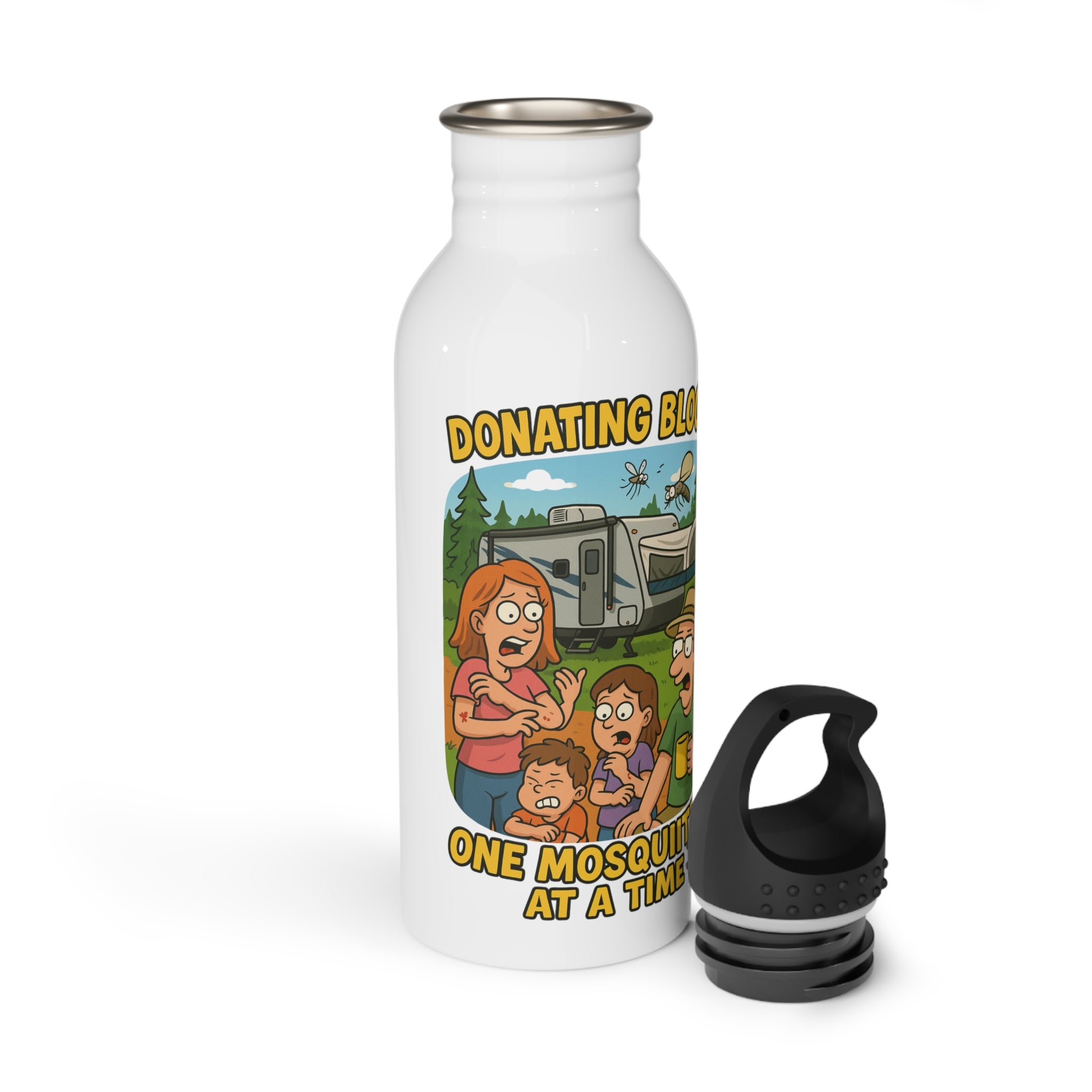 Funny Donating Blood Water Bottle, Humorous Camping Gear, Quirky Gifts for Friends, Eco-Friendly Hydration, Great for Outdoors