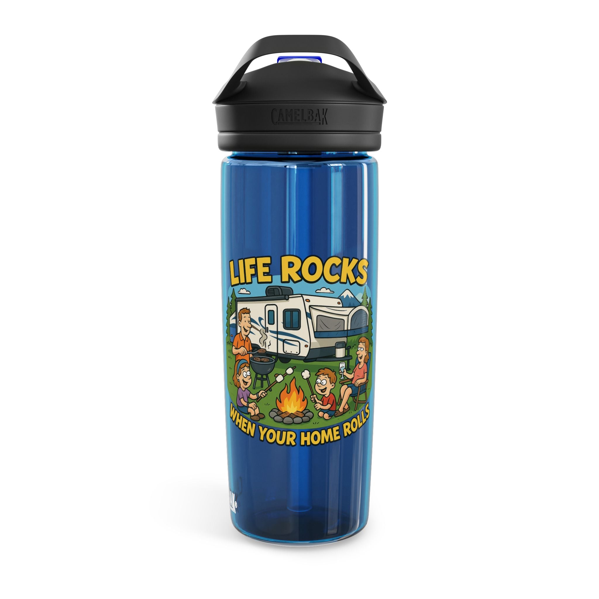 Camping Water Bottle with Life Rocks Design, Adventure Hydration, RV Lover Gift, Outdoorsy Water Bottle, Eco-Friendly Travel Gear