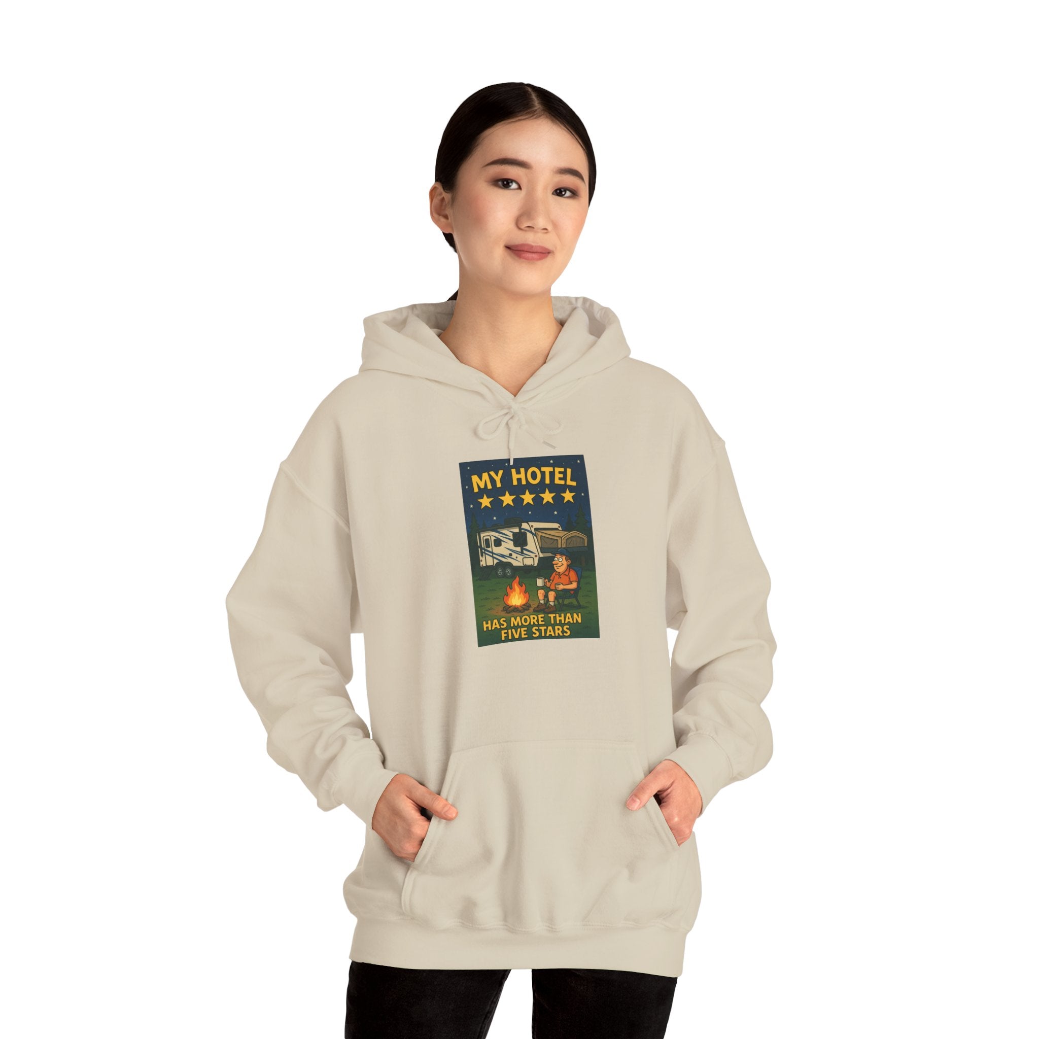 Cozy Camping Hoodie - My Hotel, Outdoor Adventure Apparel, Travel Gift, Nature Lovers Sweatshirt, Camping Gear