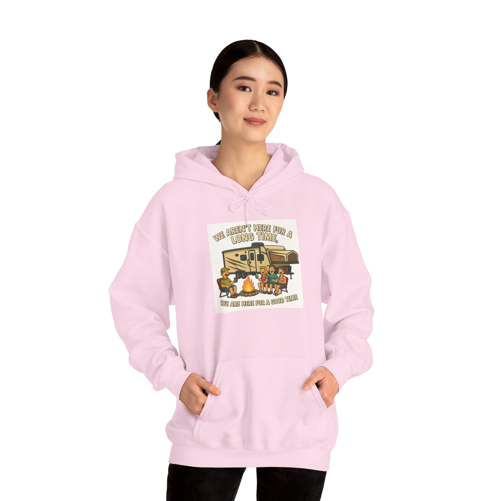 Adventure Awaits Graphic Hoodie - We aren't here for a long time, we are here for a good time