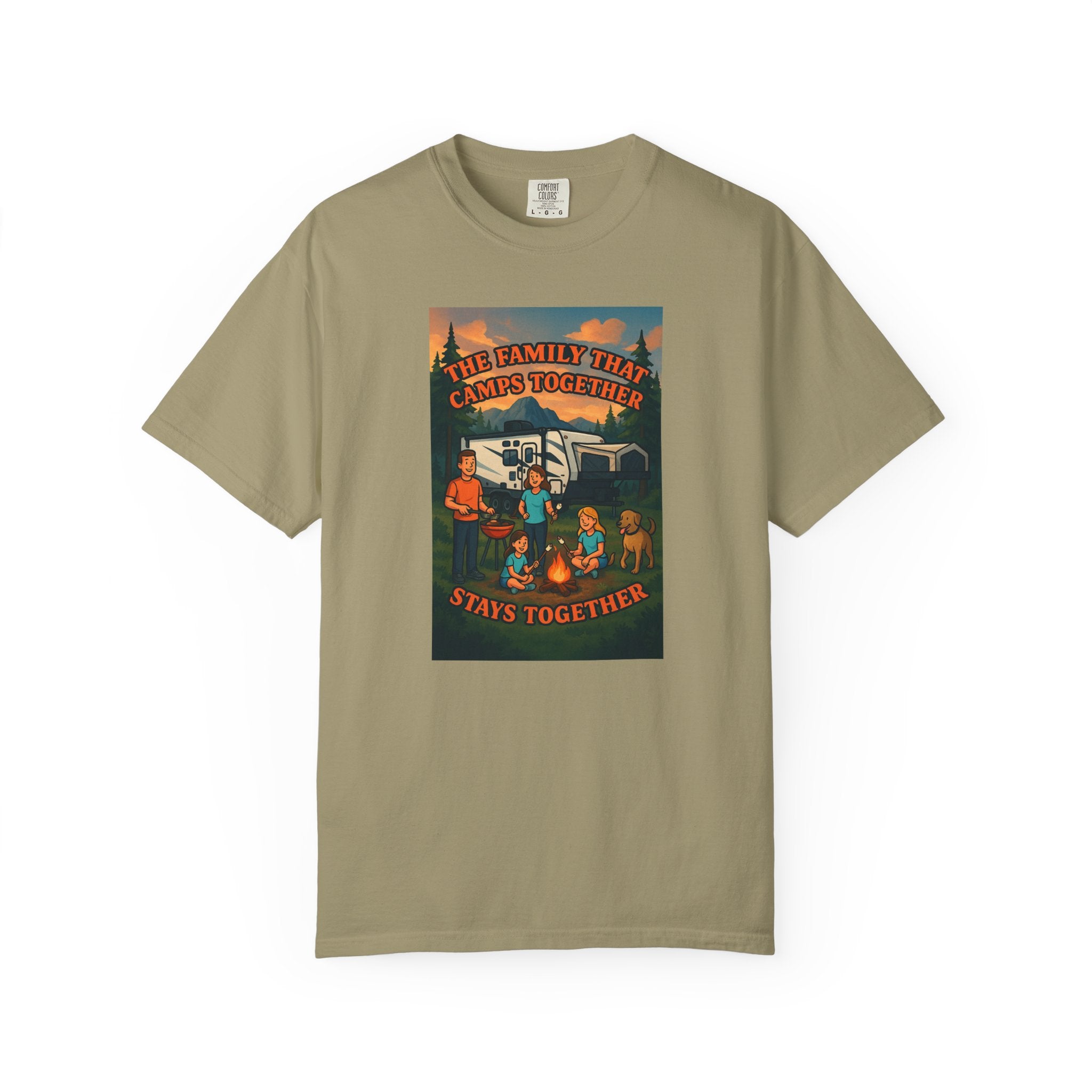Family Camping T-shirt, Casual Outdoor Tee, Perfect for Family Gatherings, Summer Camp, Gift for Outdoor Lovers, Relaxed Fit Tee