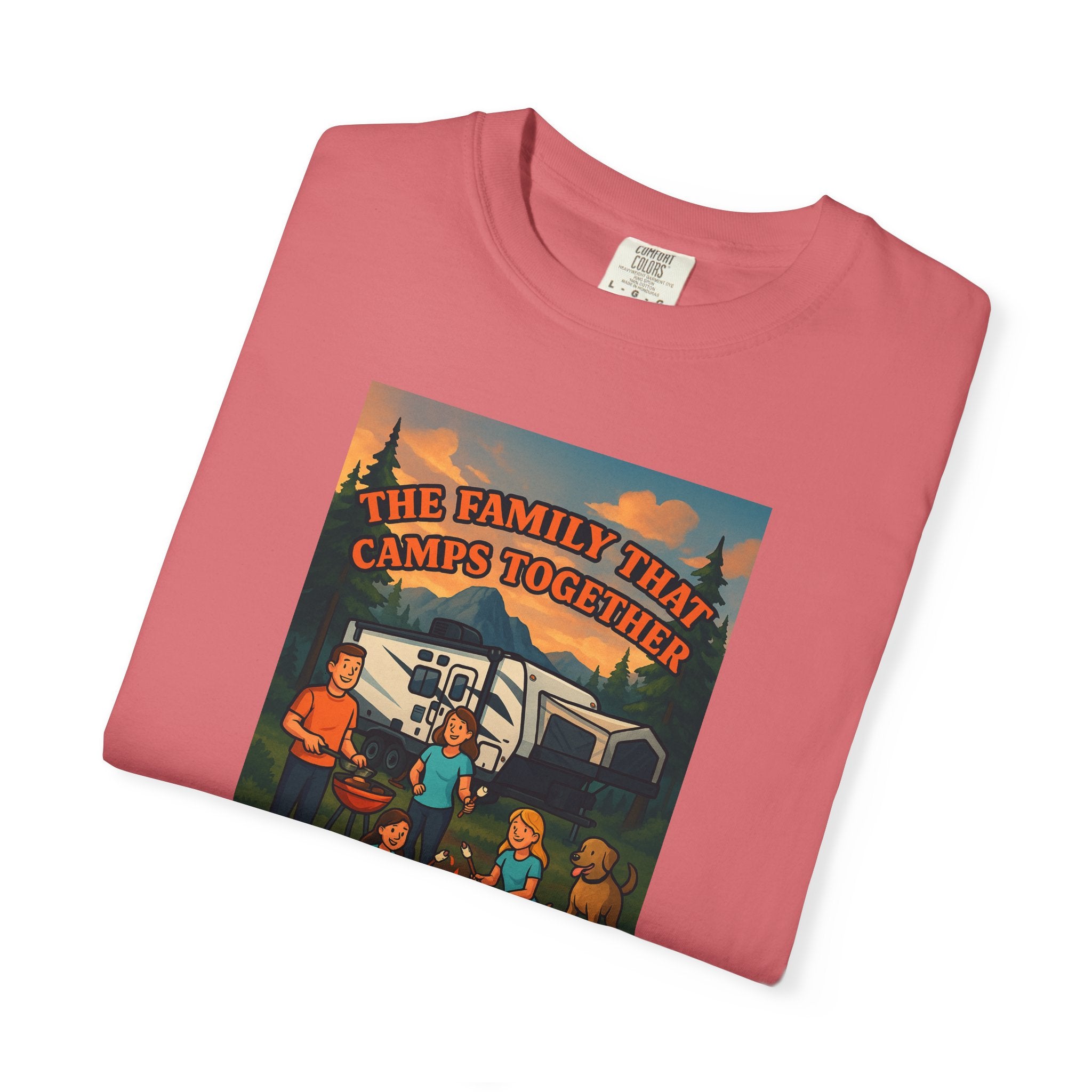 Family Camping T-shirt, Casual Outdoor Tee, Perfect for Family Gatherings, Summer Camp, Gift for Outdoor Lovers, Relaxed Fit Tee