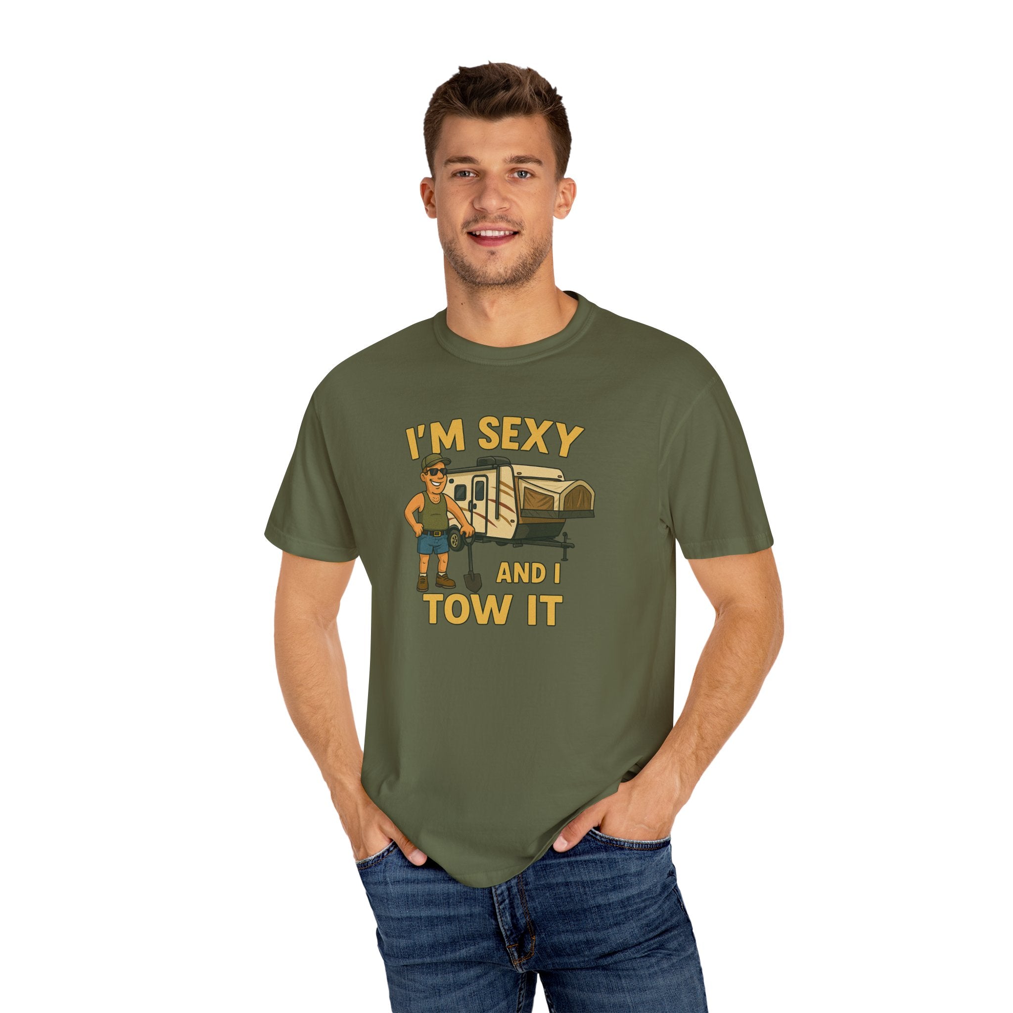 Playful Camping T-Shirt, I'm Sexy and I Tow It Tee, Unisex Outdoor Shirt, Funny Gift for RV Lovers, Travel T-Shirt, Casual Summer Wear