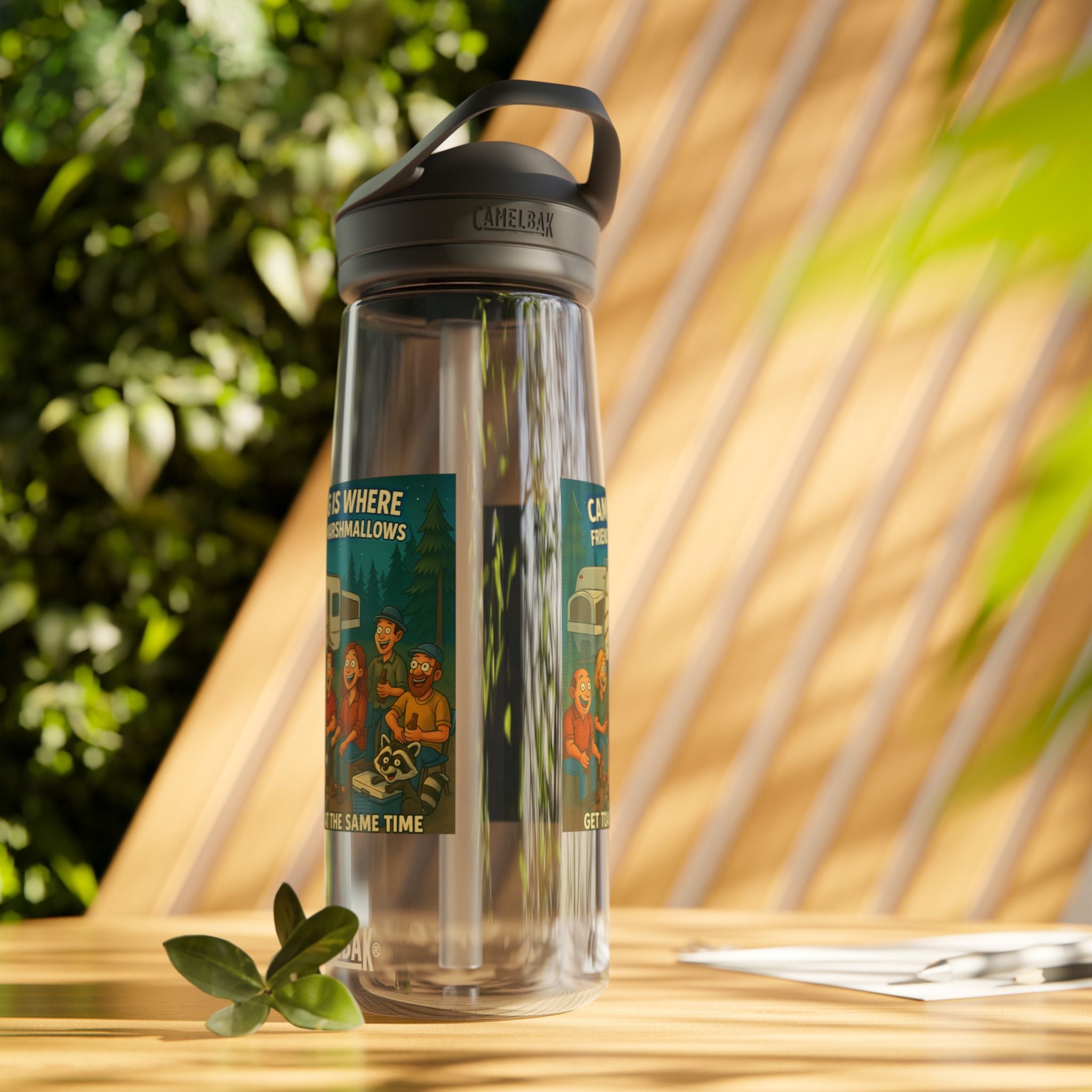 Camping Themed Water Bottle - Perfect for Outdoor Adventures, Hydration on the Go, Great for Gifts, Eco-Friendly Sipper