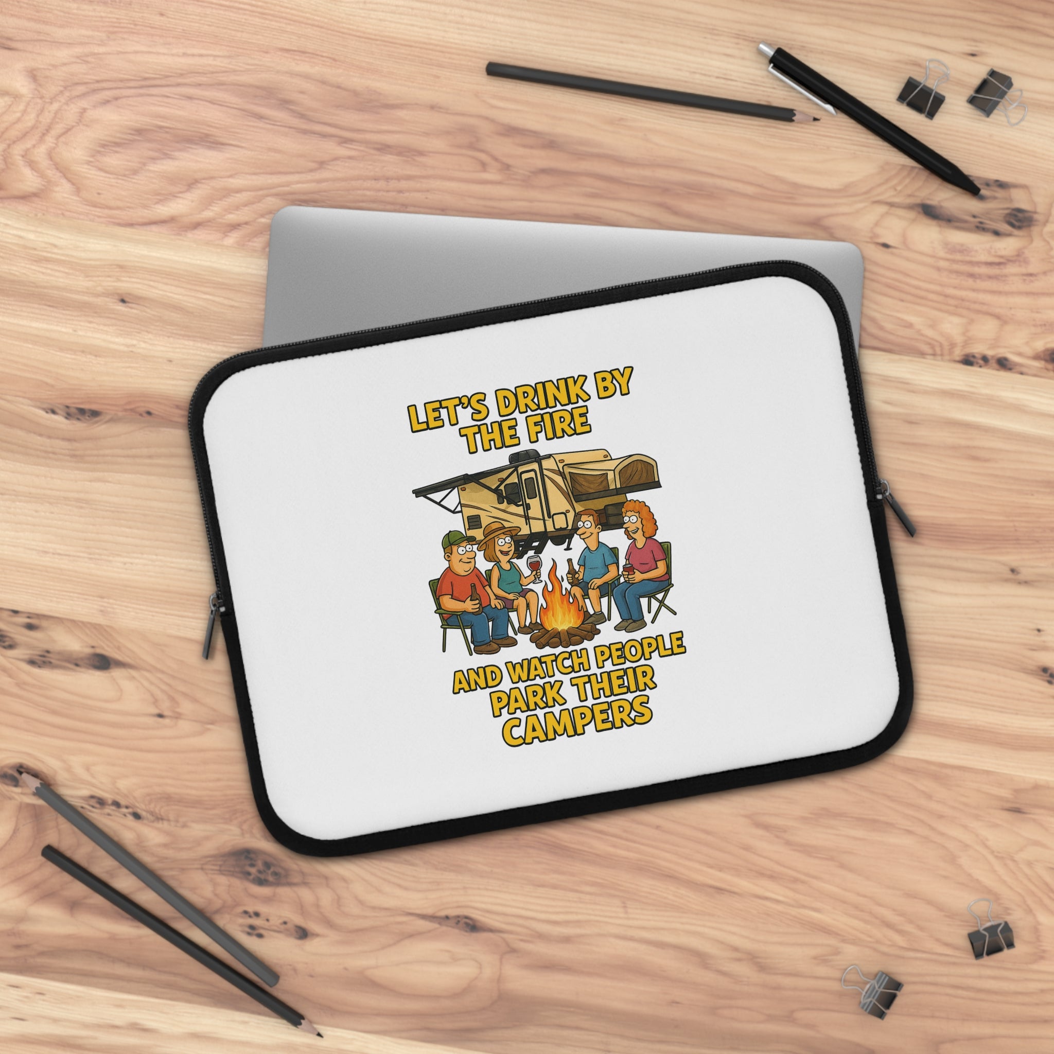 Camping Humor Laptop Sleeve - Perfect for Outdoor Enthusiasts, Gift for Campers, Office Accessories, Unique Tech Case
