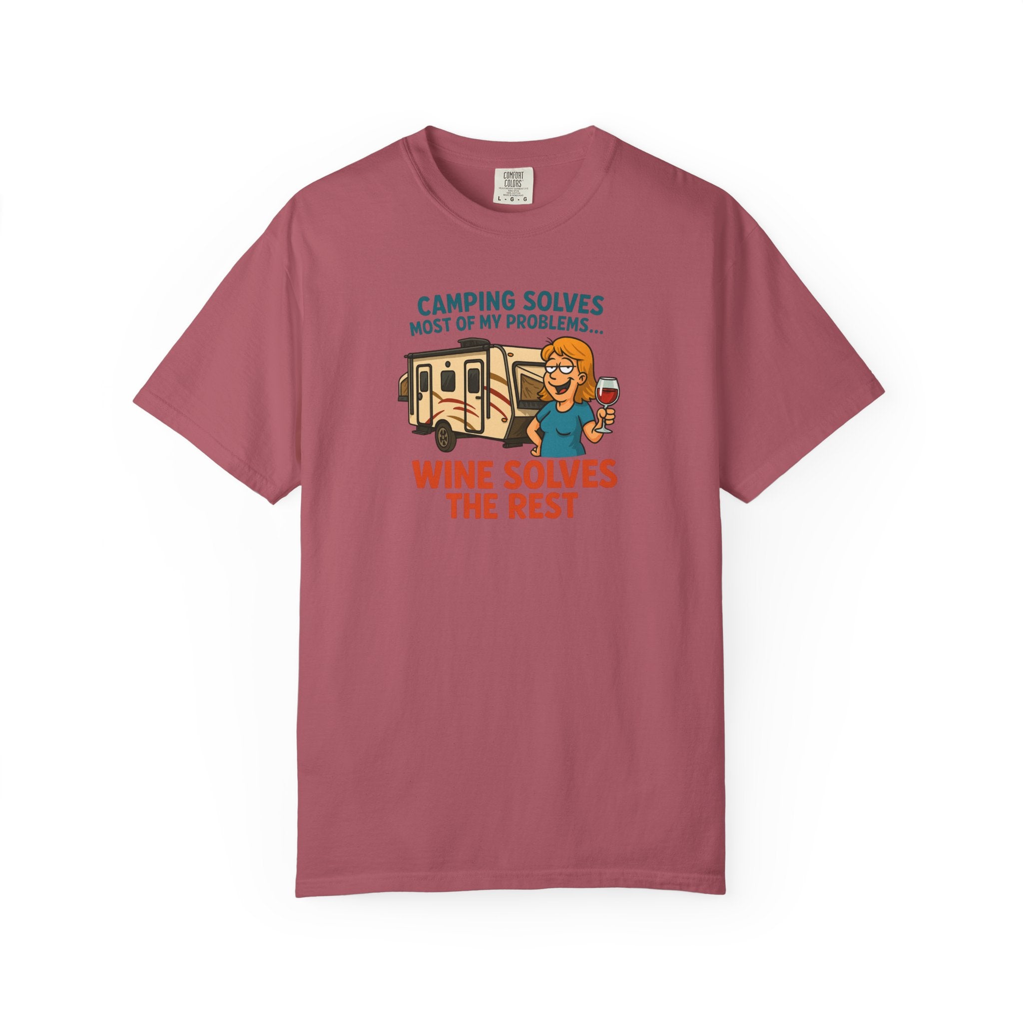 Camping & Wine Unisex T-Shirt, Relaxed Fit Tee, Perfect Gift for Campers, Wine Lovers, Outdoor Enthusiasts, Summer Celebrations