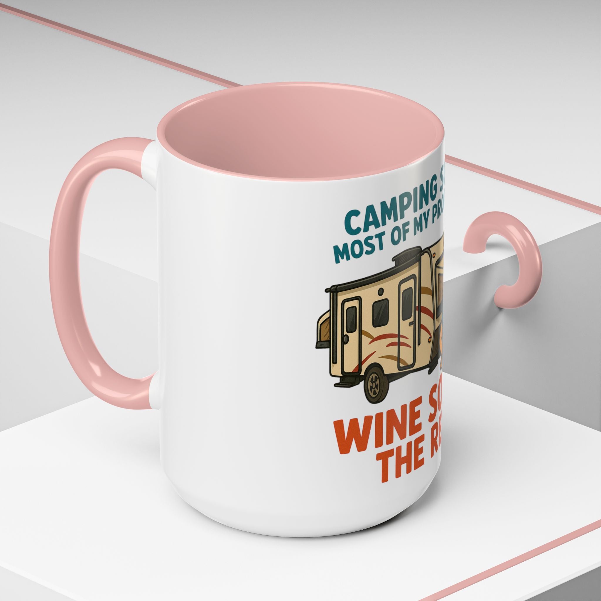 Camping Coffee Mug - Wine Solves the Rest - Fun Camper Mug for Nature Lovers, Gift for Adventurers, Travel Mug, Coffee Lover's Gift