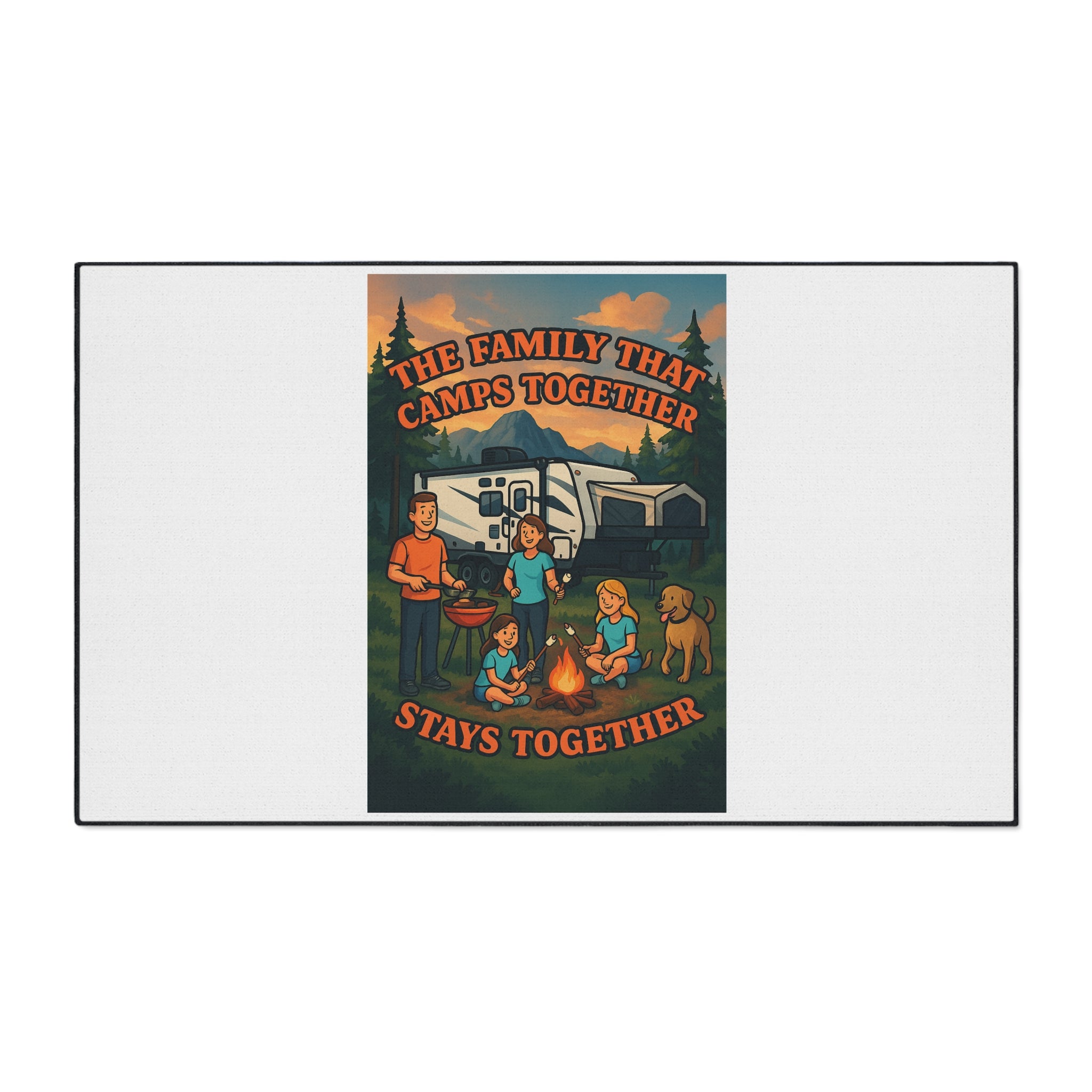 Family Camping Floor Mat - The Family That Camps Together Stays Together, Outdoor Rug, Durable Welcome Mat, RV Accessory, Camp Decor