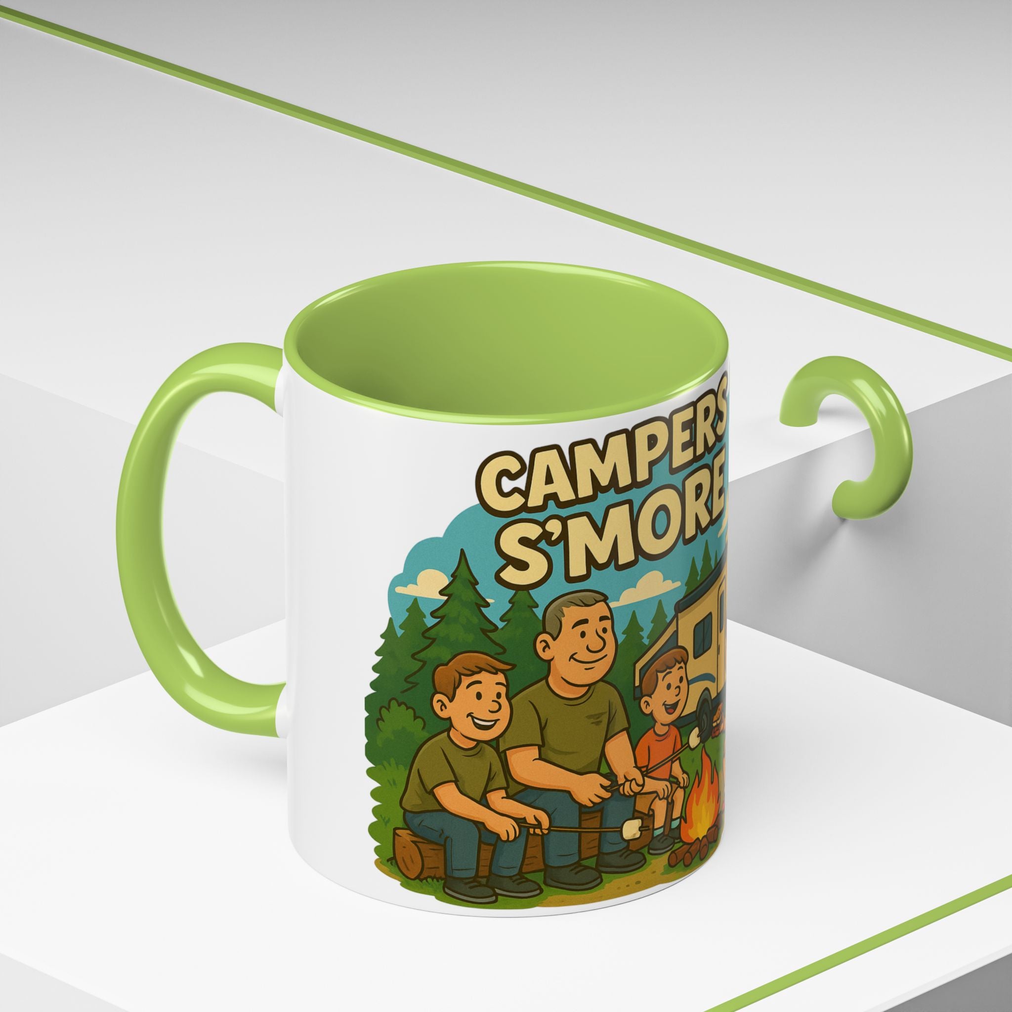 Campfire Adventure Mug - 'Campers Have S'more Fun', Outdoor Coffee Cup for Camping Lovers, Gifts for Nature Enthusiasts, S'mores Jokes