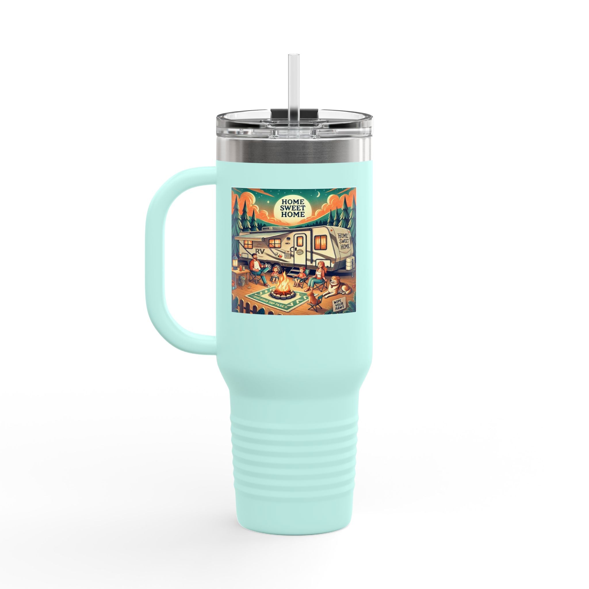 Travel Mug - Home is Where You Park It Funny Cartoon Design