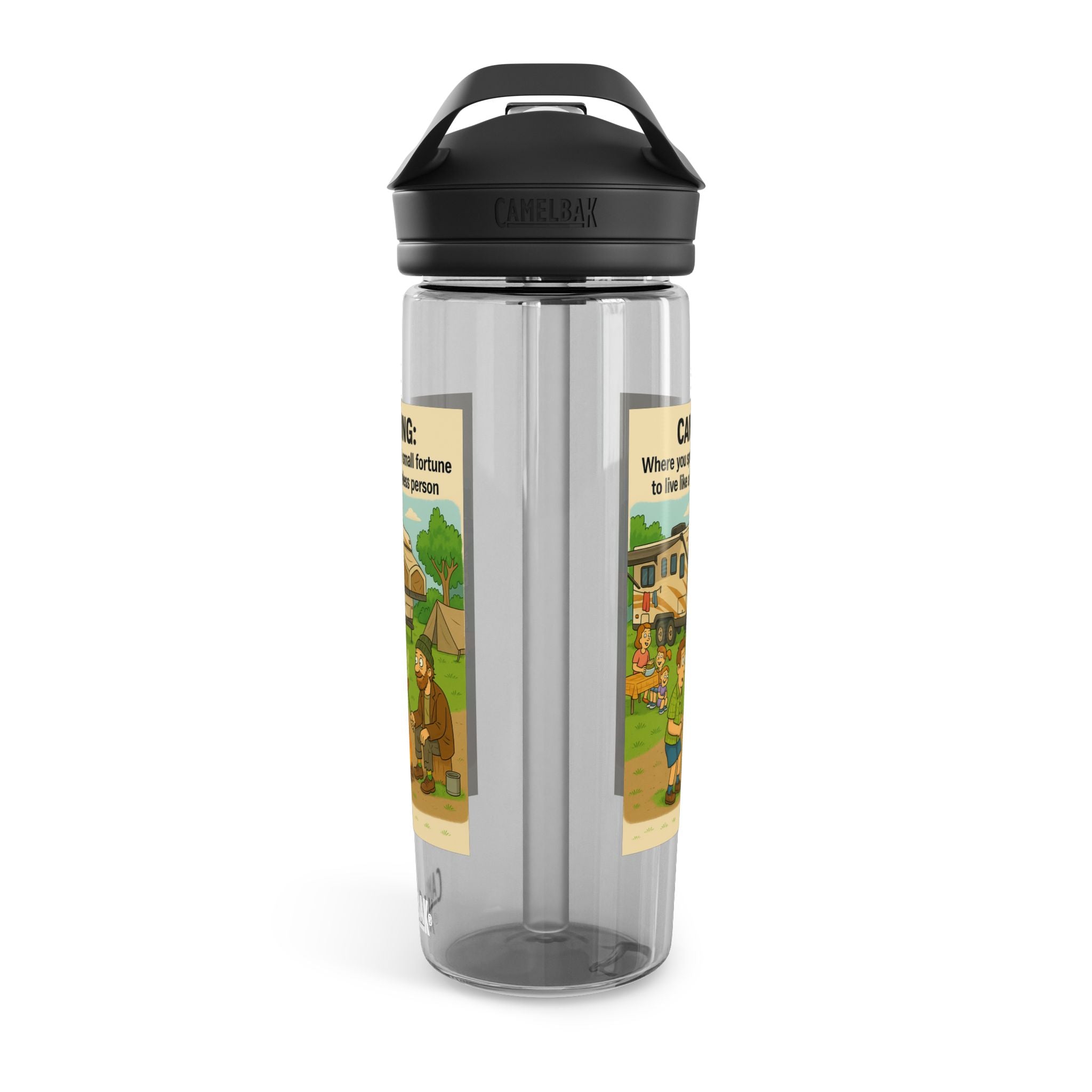 Camping Water Bottle, Funny Outdoor Gift, Hiking Hydration, Adventure Accessory, Eco-friendly Drinkware