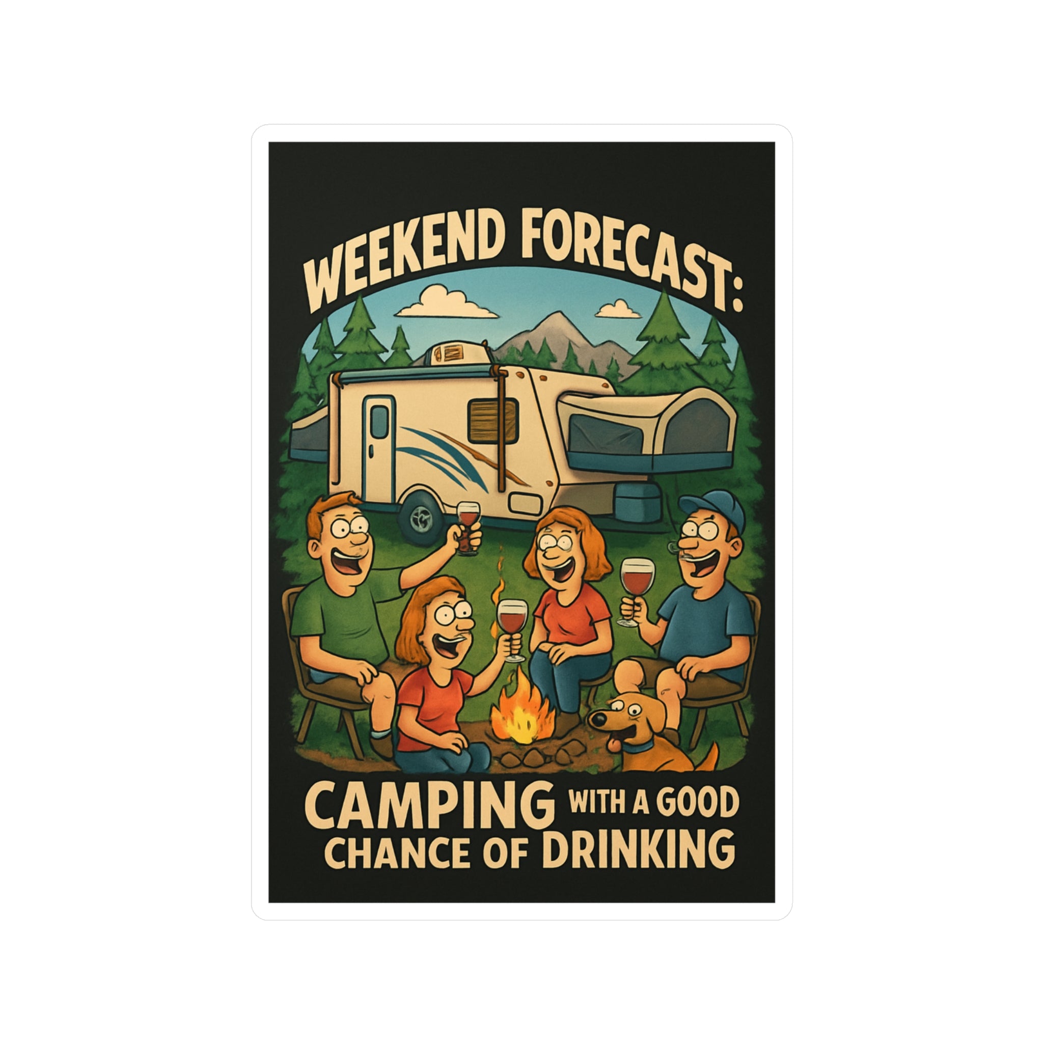 Camping Kiss-Cut Vinyl Decals | Fun Outdoor Stickers, RV Decor, Weekend Adventures, Camping Gifts, Funny Vinyl Art