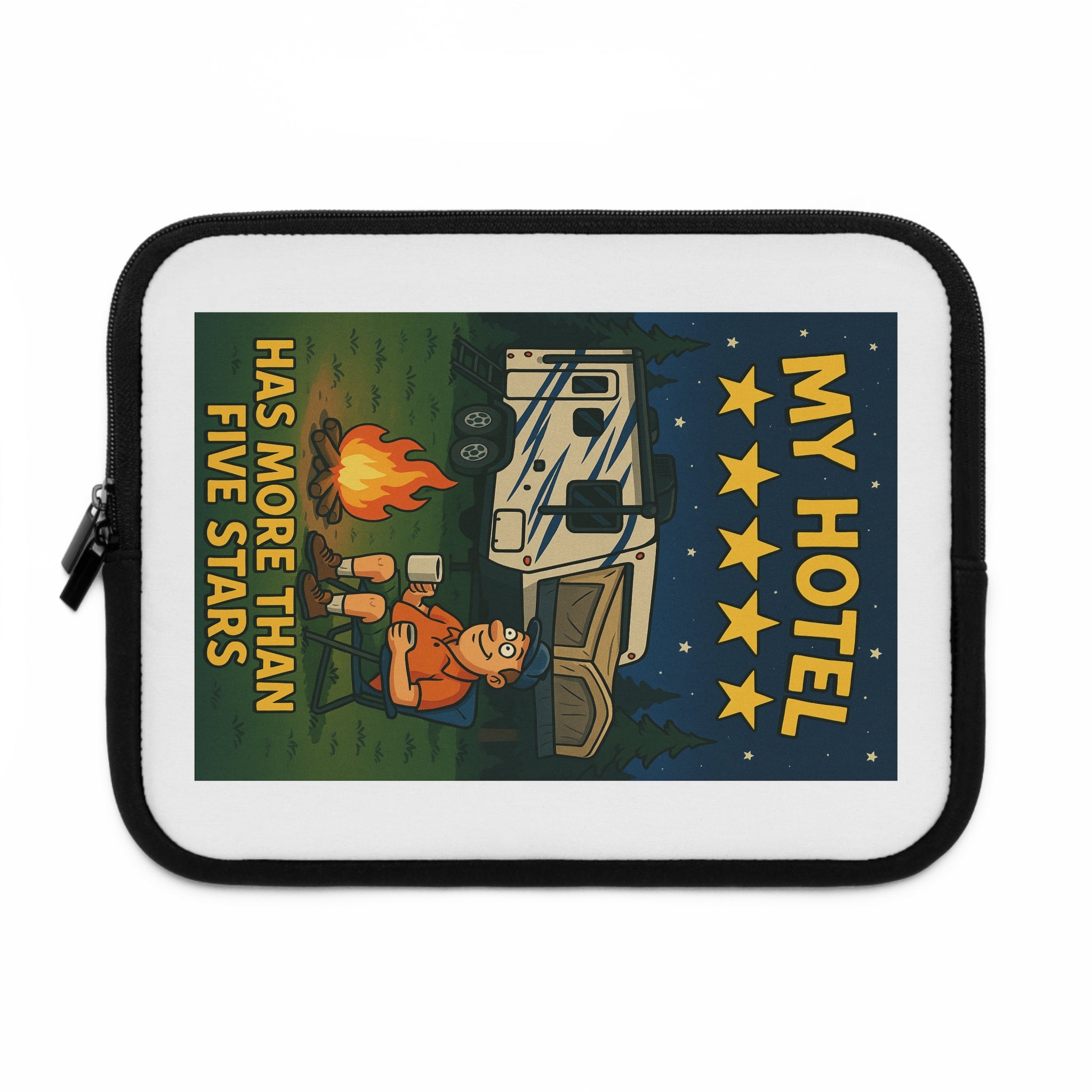 Camping-Themed Laptop Sleeve, Great for Outdoor Lovers, Travel Gift, Eco-Friendly, Tech Accessory