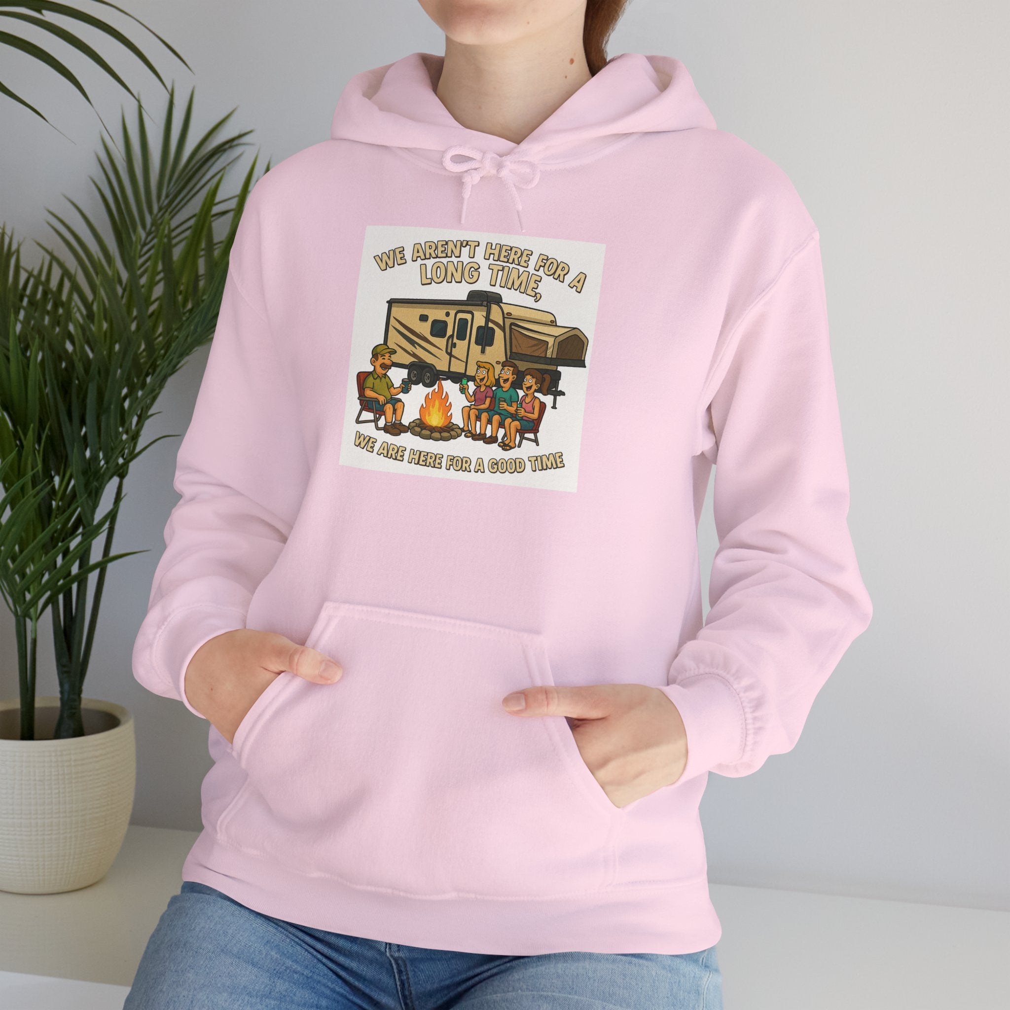 Adventure Awaits Graphic Hoodie - We aren't here for a long time, we are here for a good time